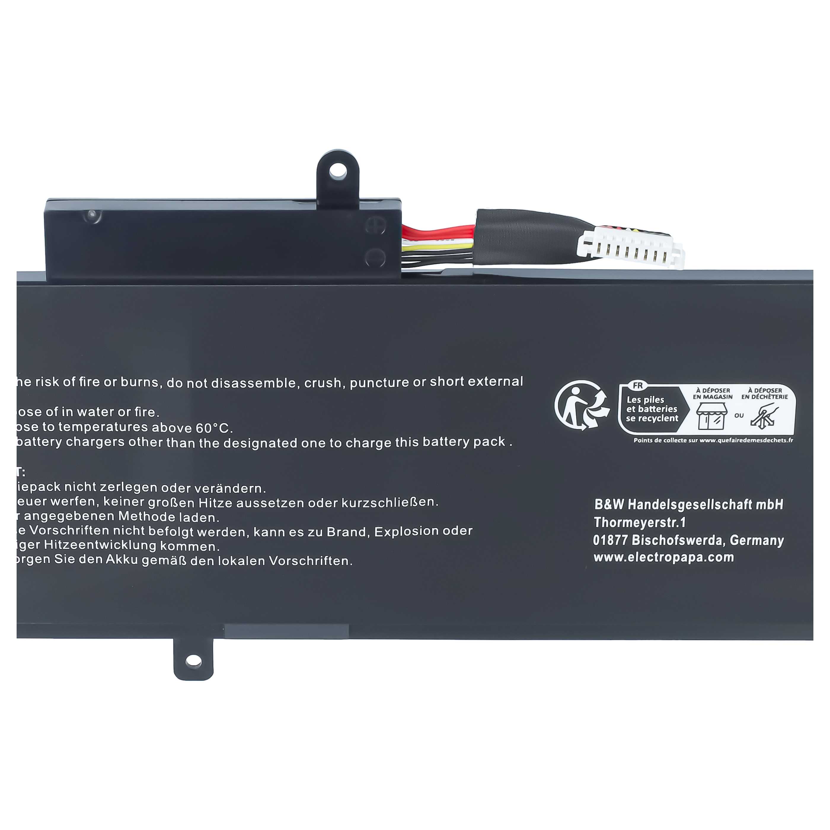 Notebook Battery replaces Asus C41N1837, 0B200-03380100 - 4500 mAh 15.2 V Li-polymer