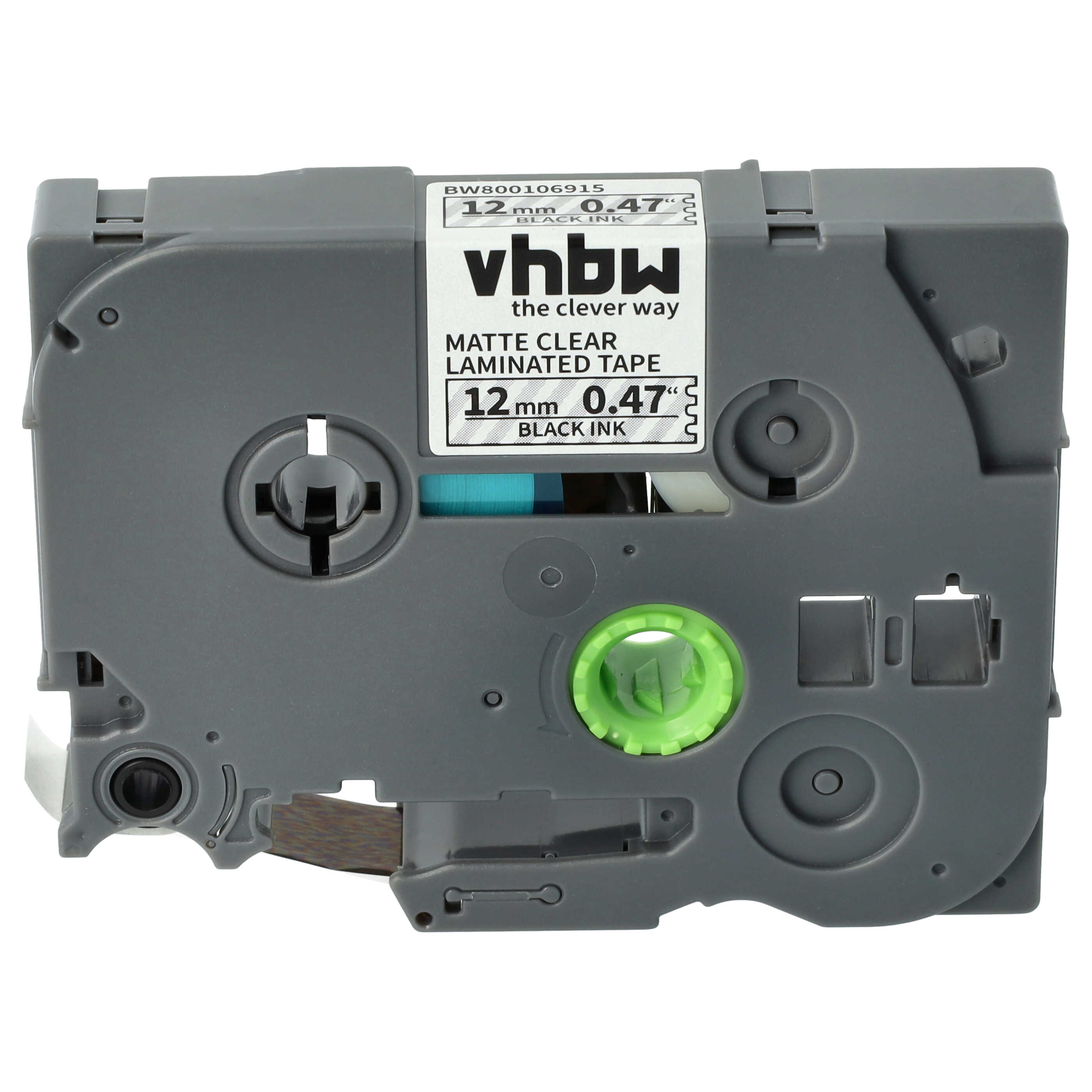 Label Tape as Replacement for Brother TZ-M31, TZE-M31 - 12 mm Black to Matt-Transparent