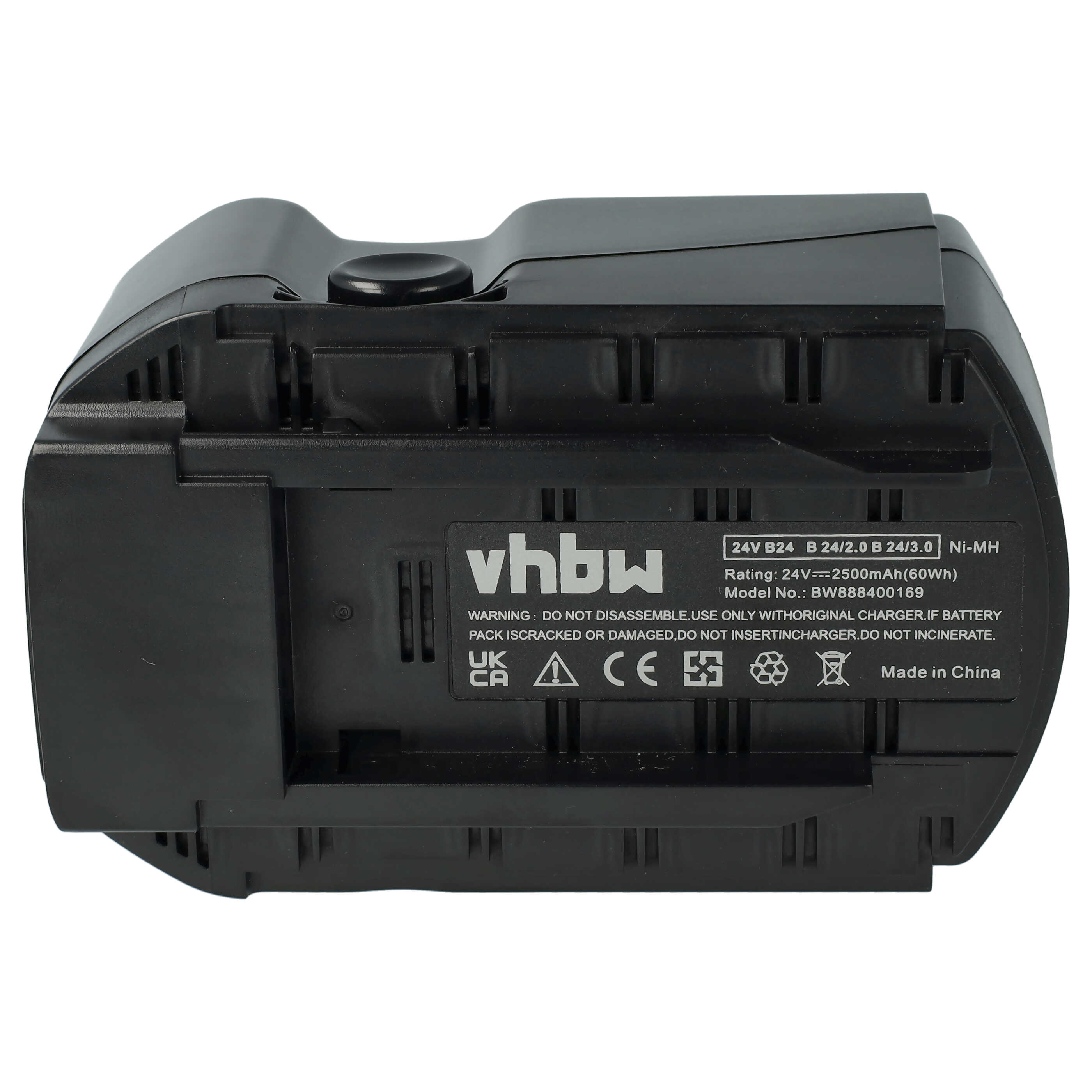 Batterie remplace Hilti B24/3.0, B24/2.0, B24 pour outil électrique - 2500 mAh, 24 V, NiMH