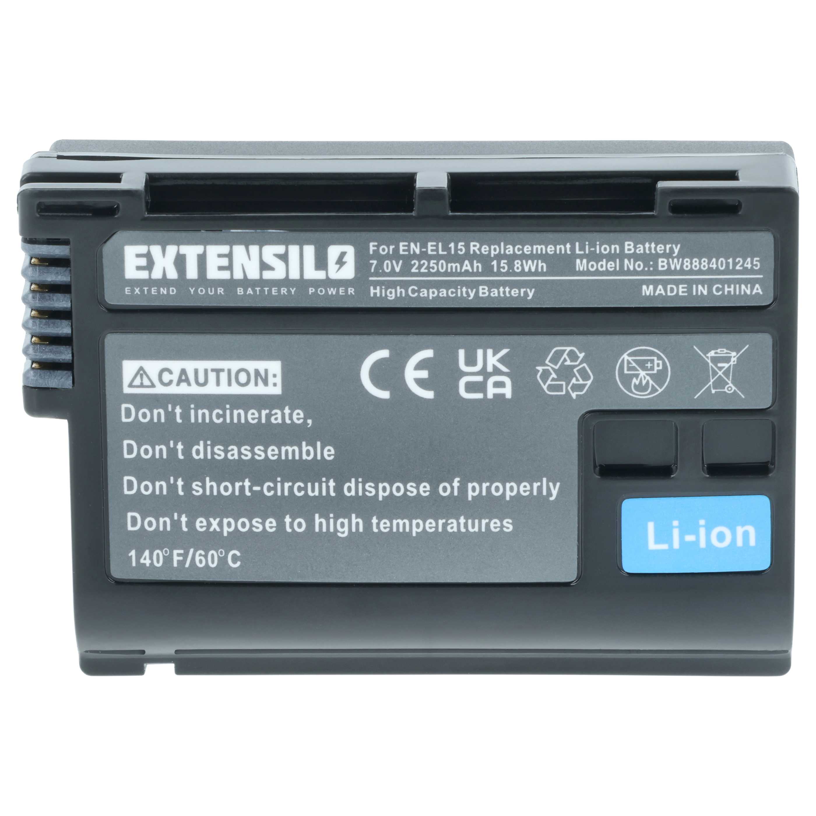 Batterie remplace Nikon EN-EL15b, EN-EL15c, EN-EL15A, EN-EL15 pour appareil photo Nikon- 2250mAh 7V Li-ion
