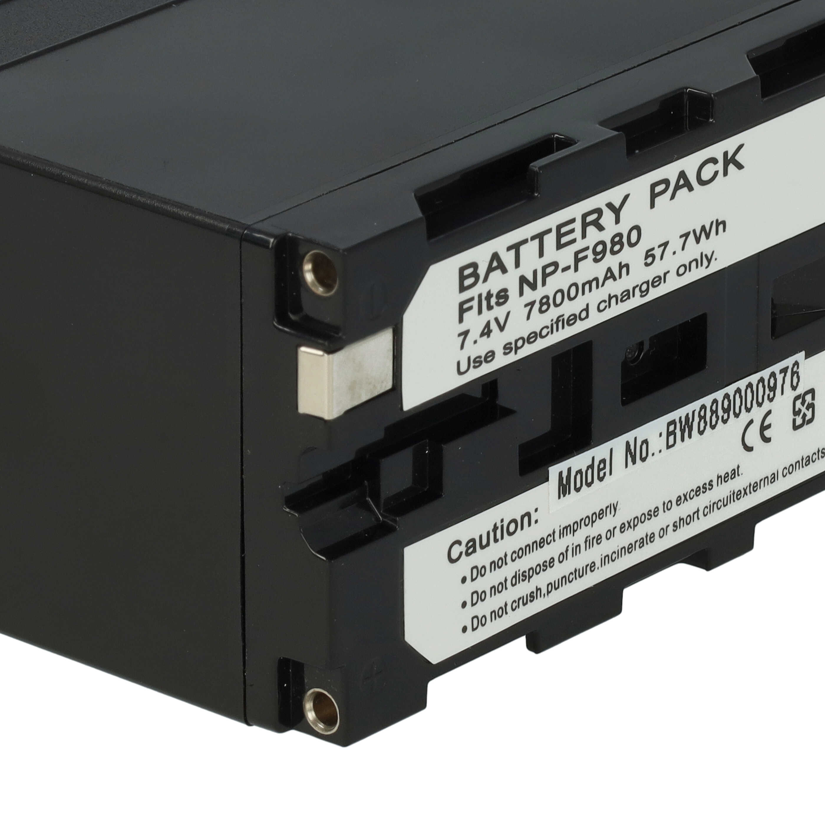 Batteria sostituisce Sony NP-F960, NP-F950, NP-F930 per fotocamera Sony - 7800mAh 7,4V Li-Ion + presa USB-C