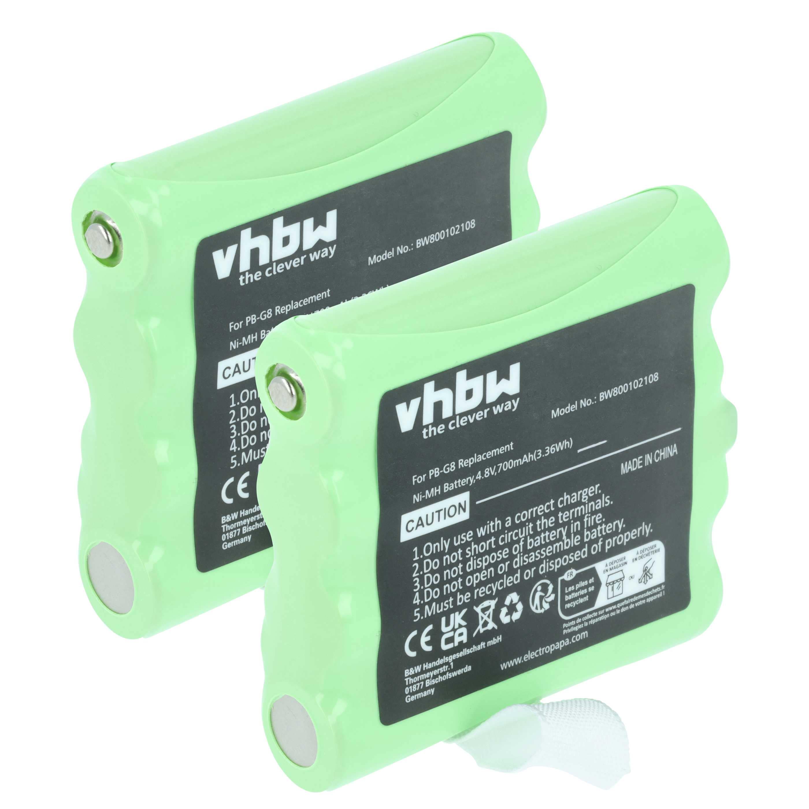 Radio 2x Battery replaces PB-G8 - 700 mAh 7.4 V NiMH