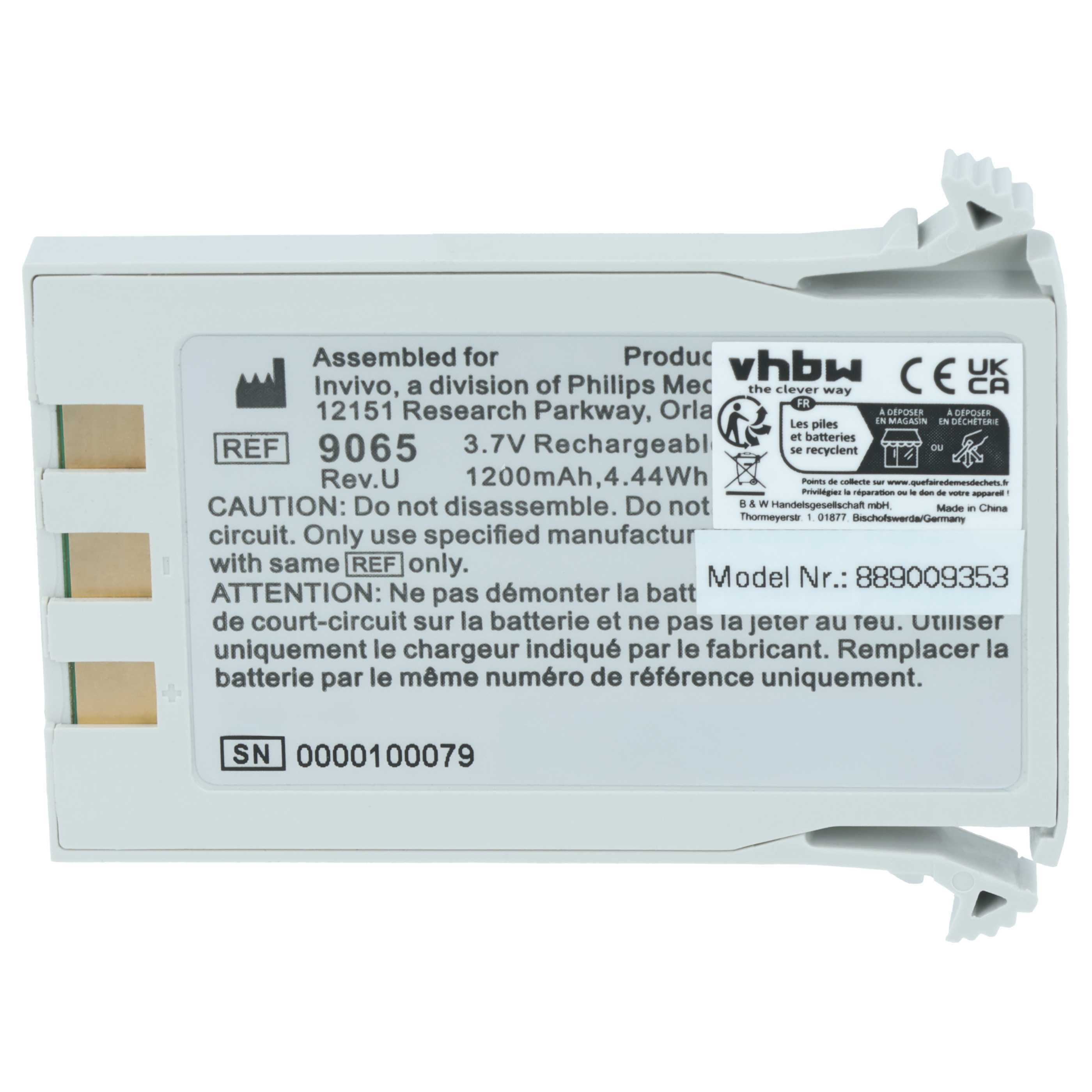 Akku als Ersatz für Philips 989803152881, M6480 für Philips - 1200mAh 3,7V Li-Ion