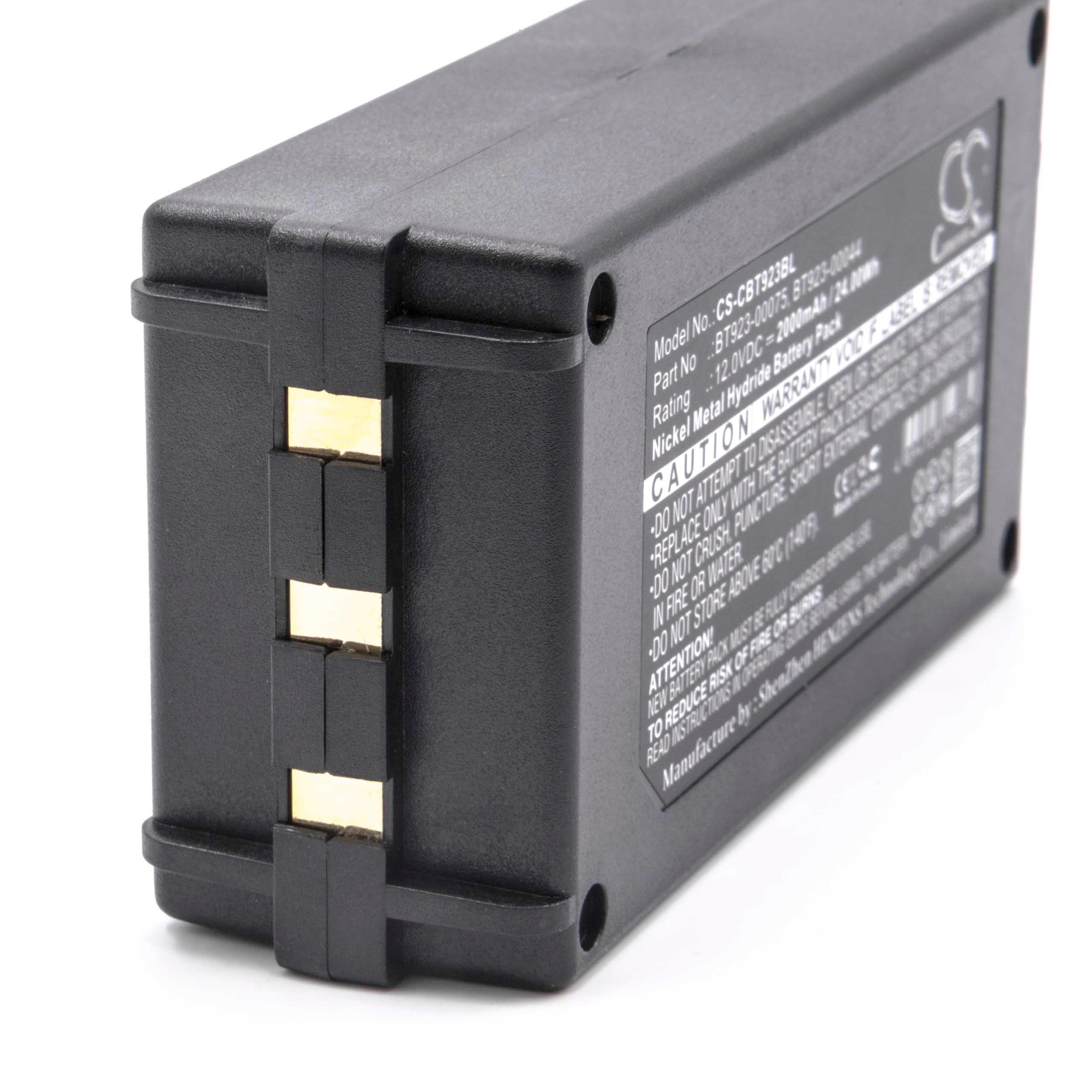 Batterie remplace Cattron-Theimeg BT081-00053 pour télécomande industrielle - 2000mAh 12V NiMH