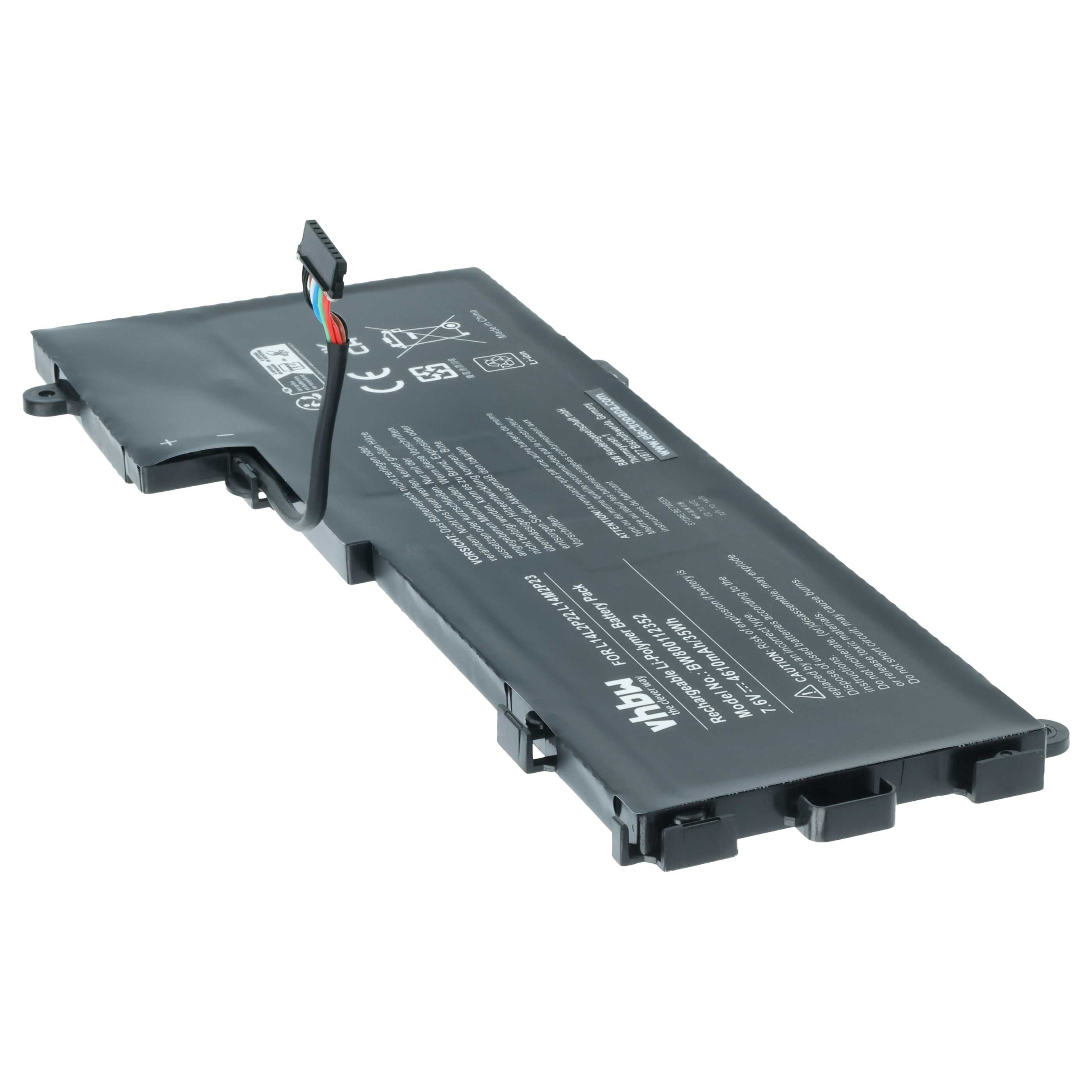 Notebook-Akku als Ersatz für Lenovo L14M2P24, L14L2P22, L14S2P22 - 4610mAh 7,6V Li-Polymer, schwarz