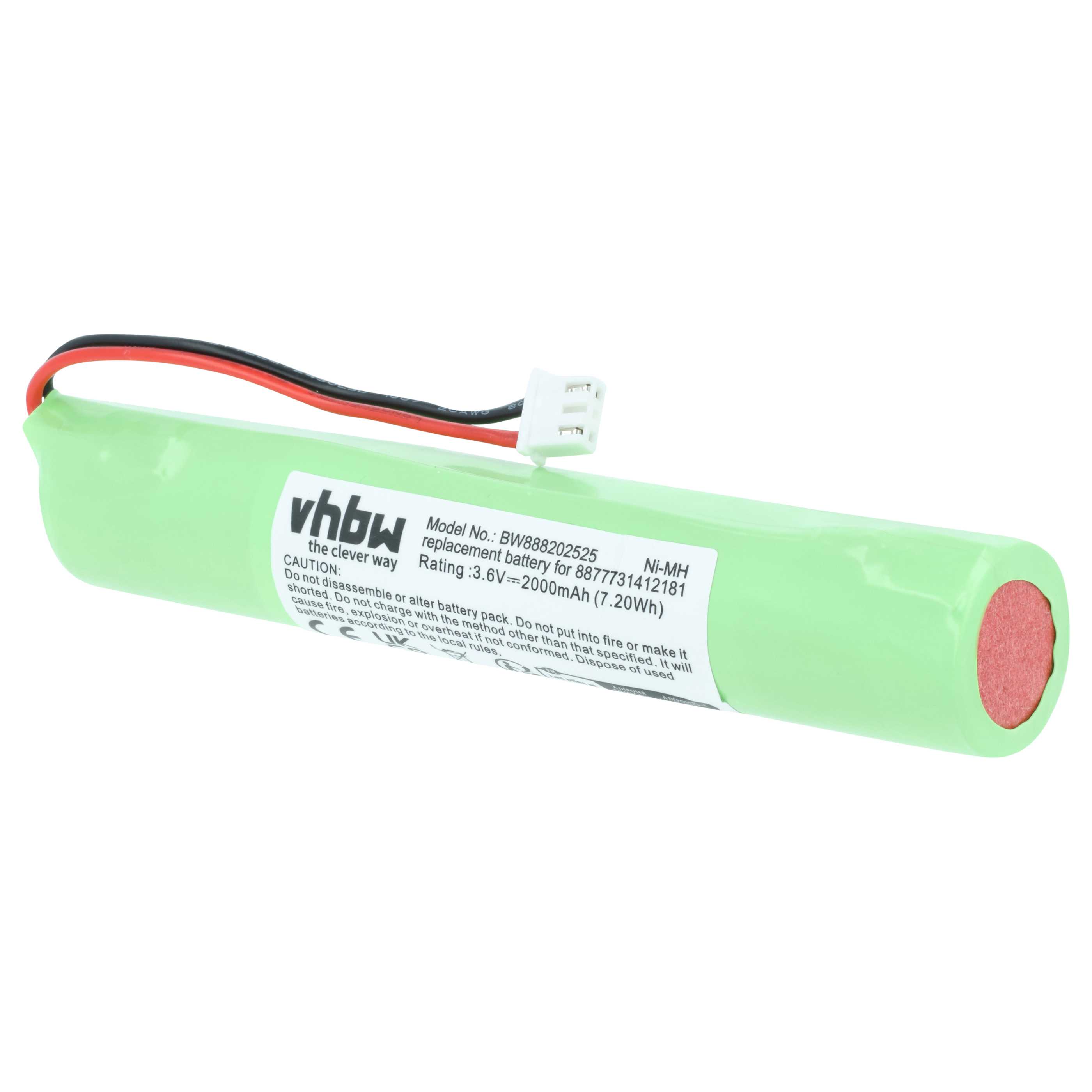 Battery replaces Hurricane 8877731412181 for Hurricane 2000mAh, 3.6V, NiMH
