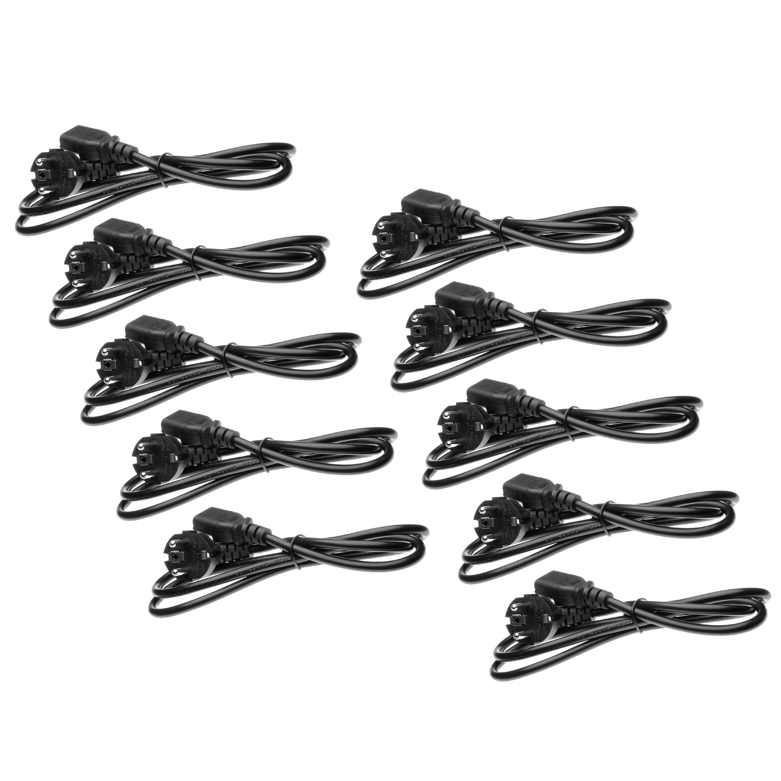 10x Cavo di rete C13 eurospina per apparecchio per es. monitor PC, computer - 1,2 m