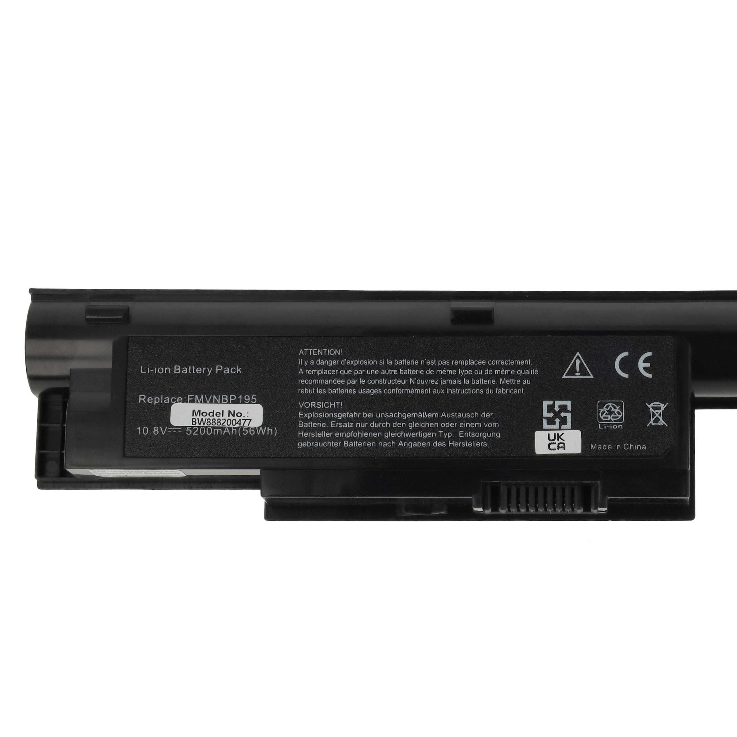 Akumulator do laptopa zamiennik Fujitsu CP516151-01, FPCBP274, FMVNBP195 - 5200 mAh 10,8 V Li-Ion, czarny