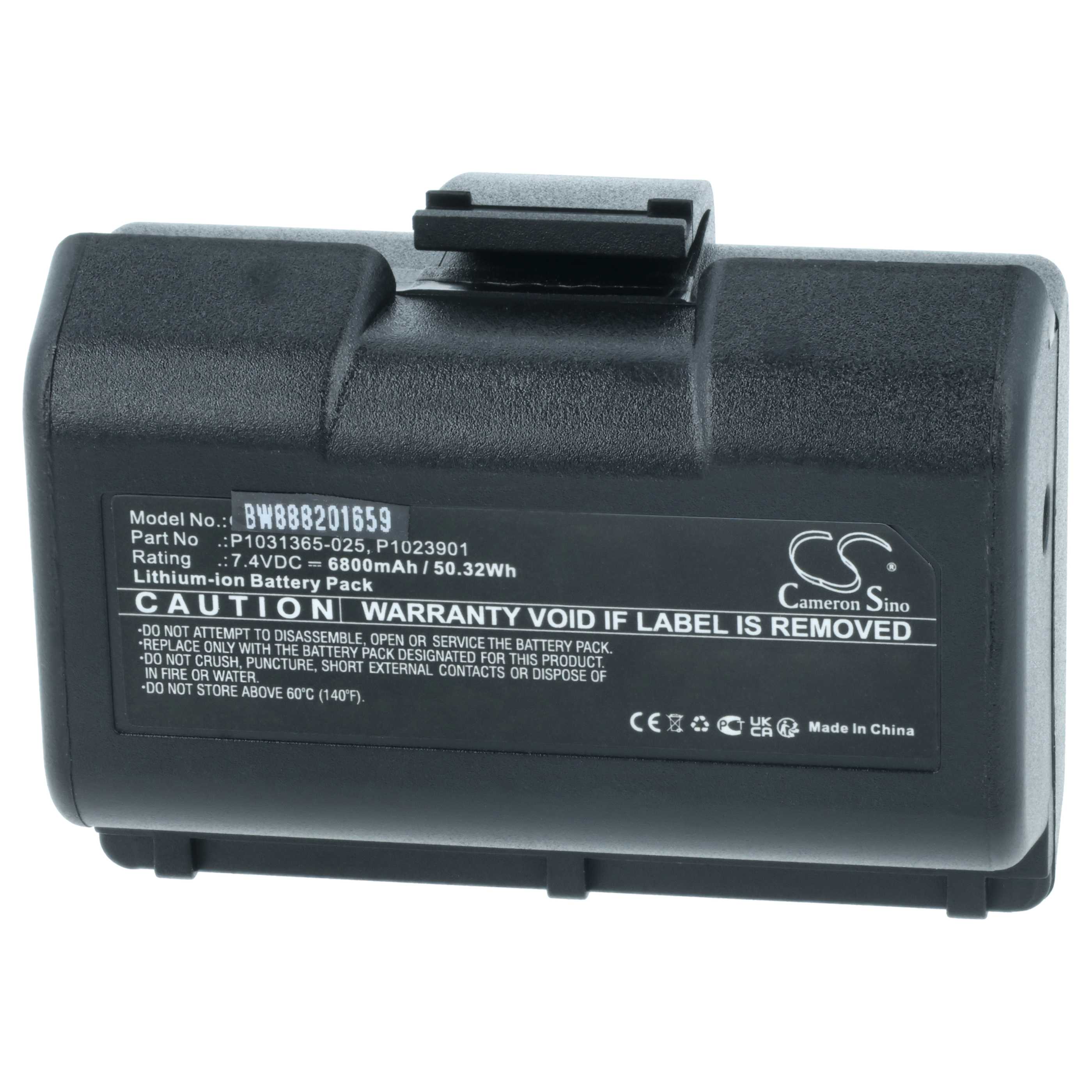 Printer 2x Battery replaces Zebra AT16004, BTRY-MPP-34MA1-01, BTRY-MPP-34MAHC1-01 - 6800 mAh 7.4 V Li-Ion
