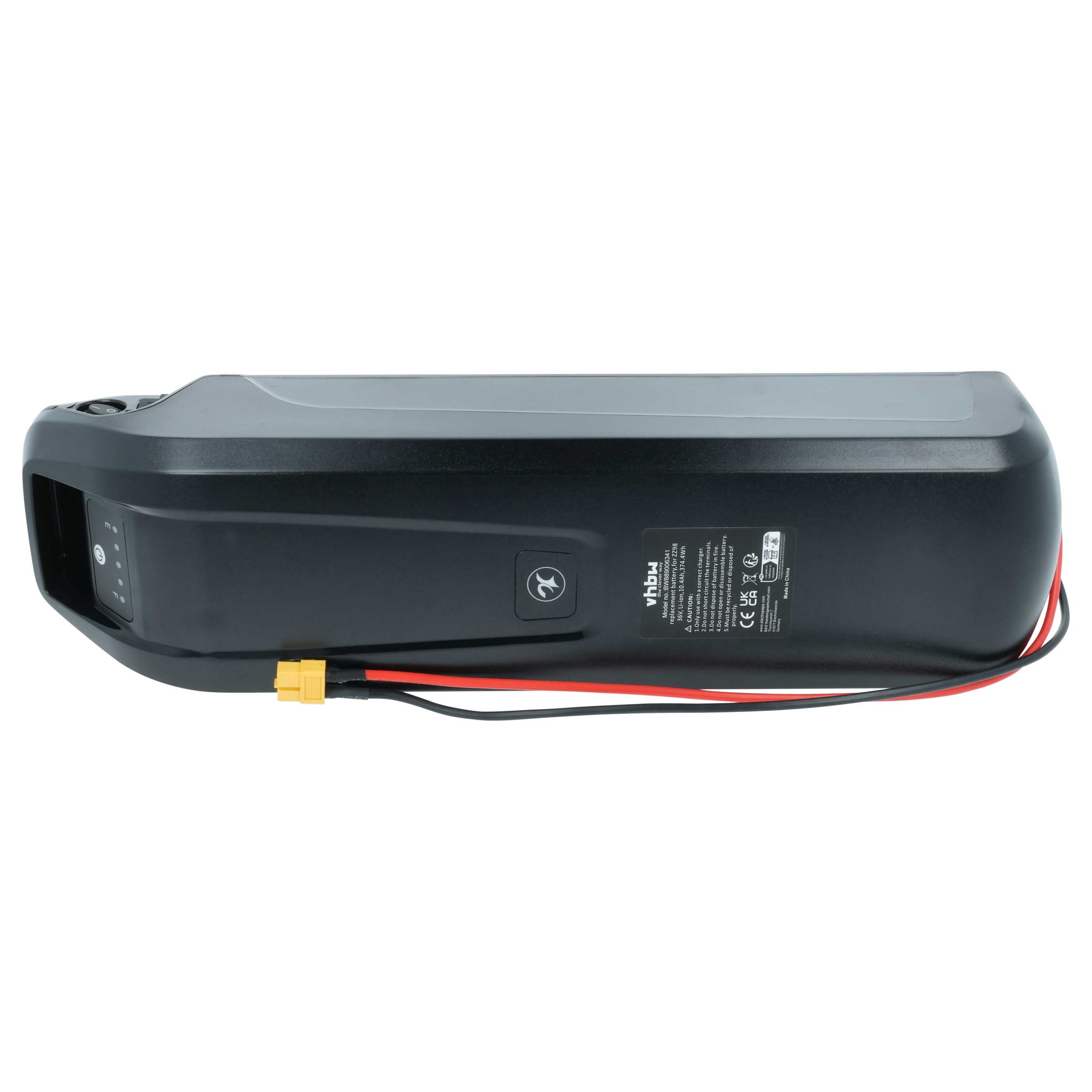 Batteria sostituisce Downtube ZZ98, ZZ9810 per e-bike - 10,4Ah 36V Li-Ion nero