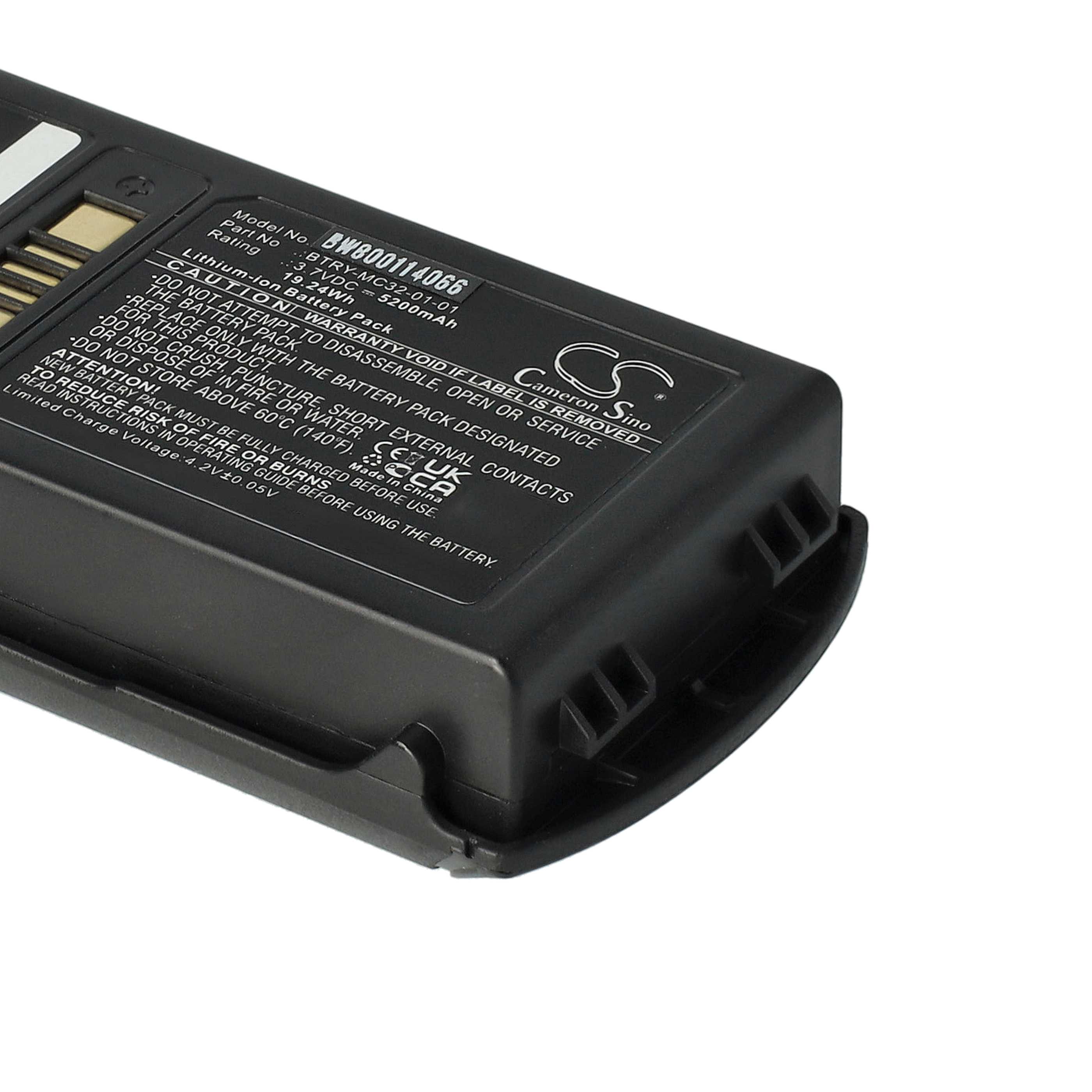 Batterie remplace Motorola BTRY-MC32-01-01 pour scanner de code-barre - 5200mAh 3,7V Li-ion