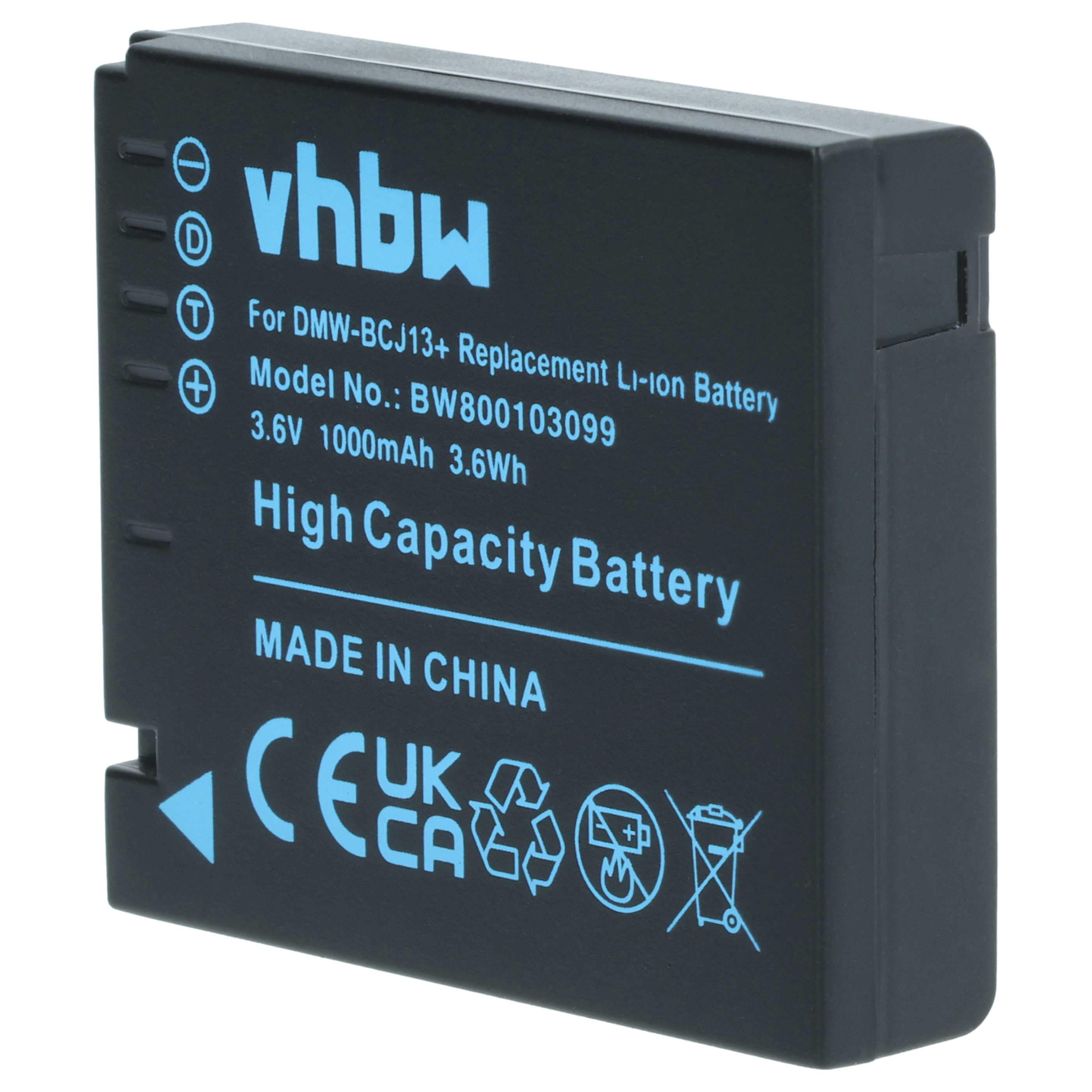 3x Battery replaces Leica BP-DC10E, BP-DC10 - 1000mAh, 3.6V, Li-Ion with Info Chip