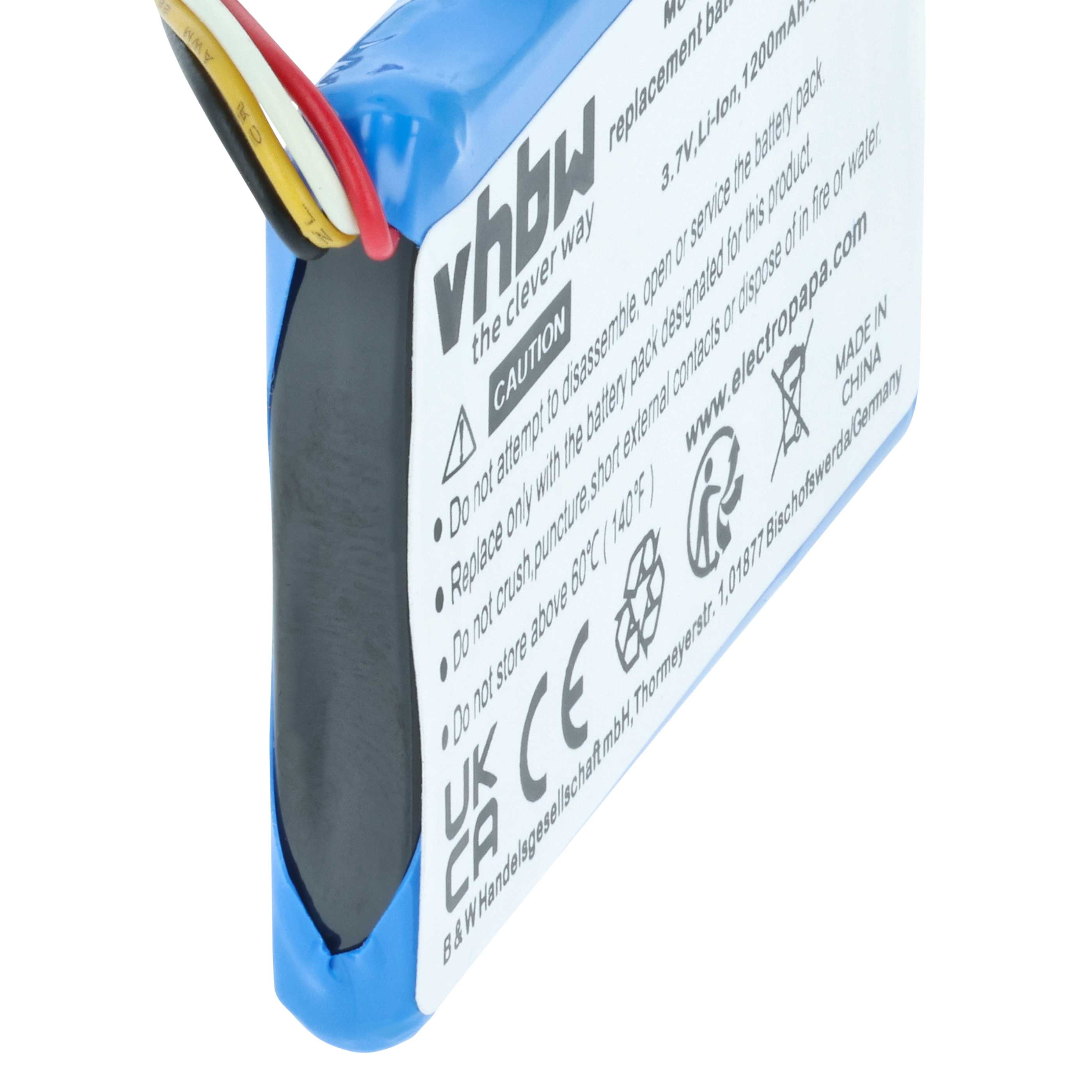 Videocamera Battery replaces Cisco 02404-0019-00, 1UF553450-1-T0423, 02404-0022-00 - 1200 mAh 3.7 V Li-Ion