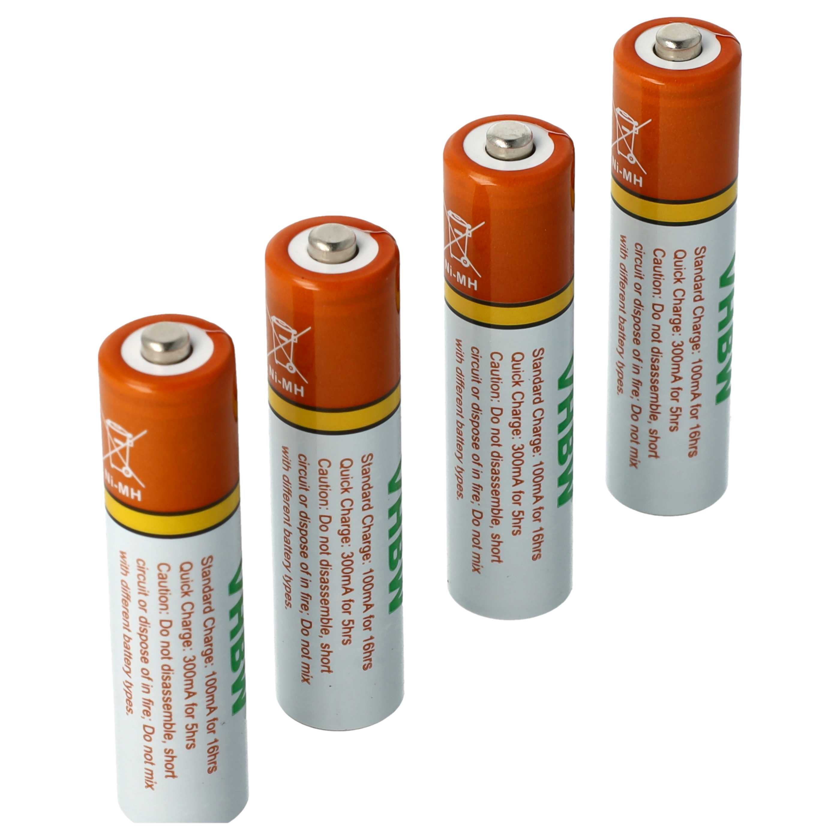 8x Batteries pour téléphone Philips, Grundig, Sennheiser, Amplicomms - 1000mAh 1,2V NiMH