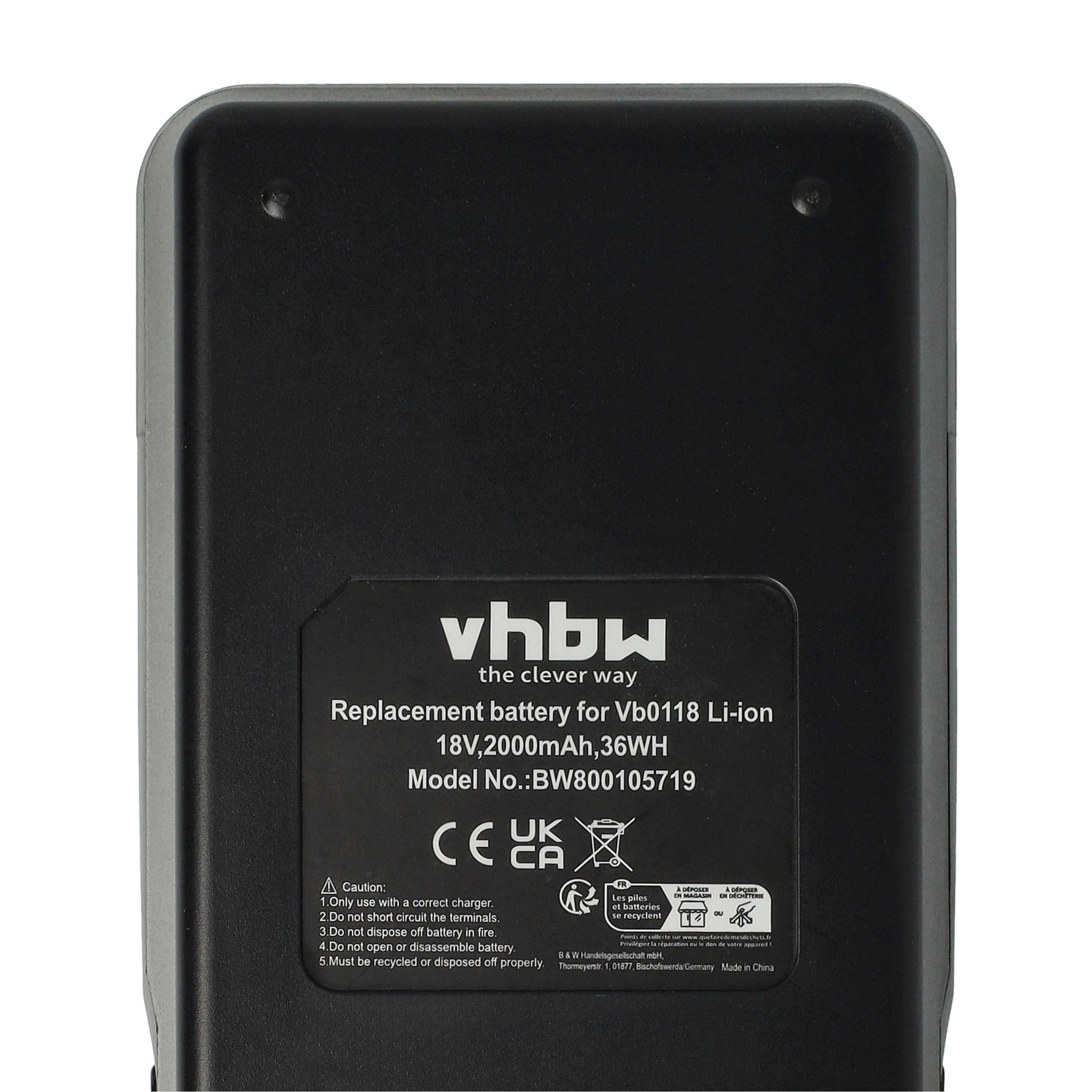 Battery replaces Senco VB0118, VB0156, VB0155 Electric Power Tool - 2000 mAh, 18 V, Li-Ion