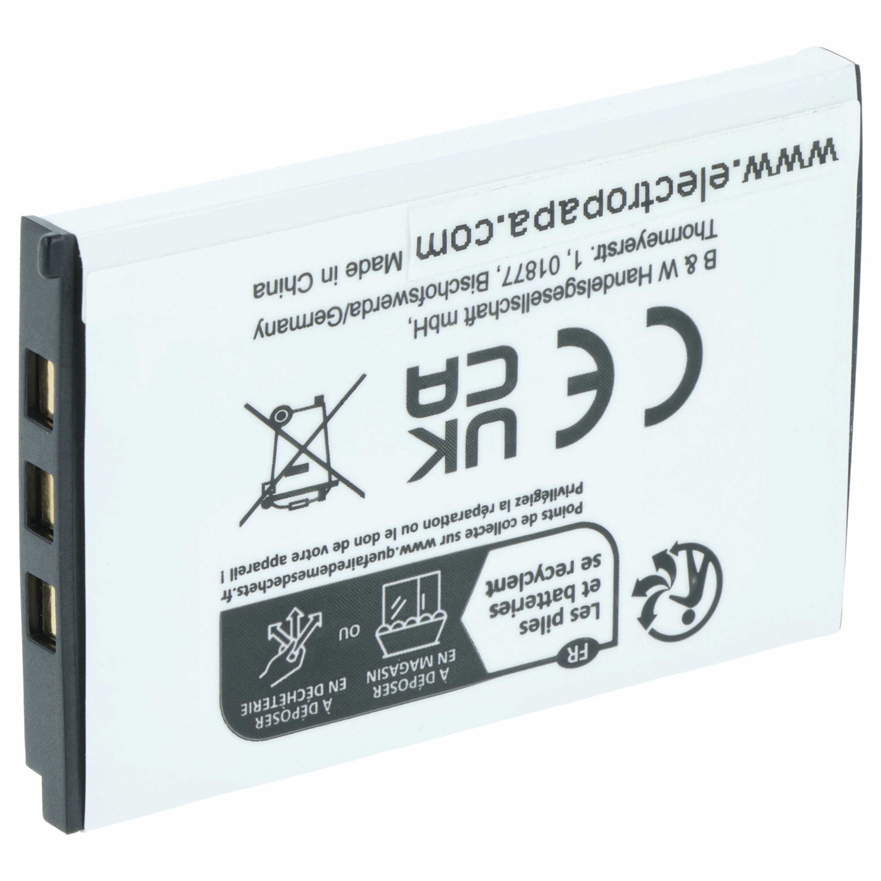 Battery replaces Casio NP-20DBA, NP-20 - 550mAh, 3.6V, Li-Ion