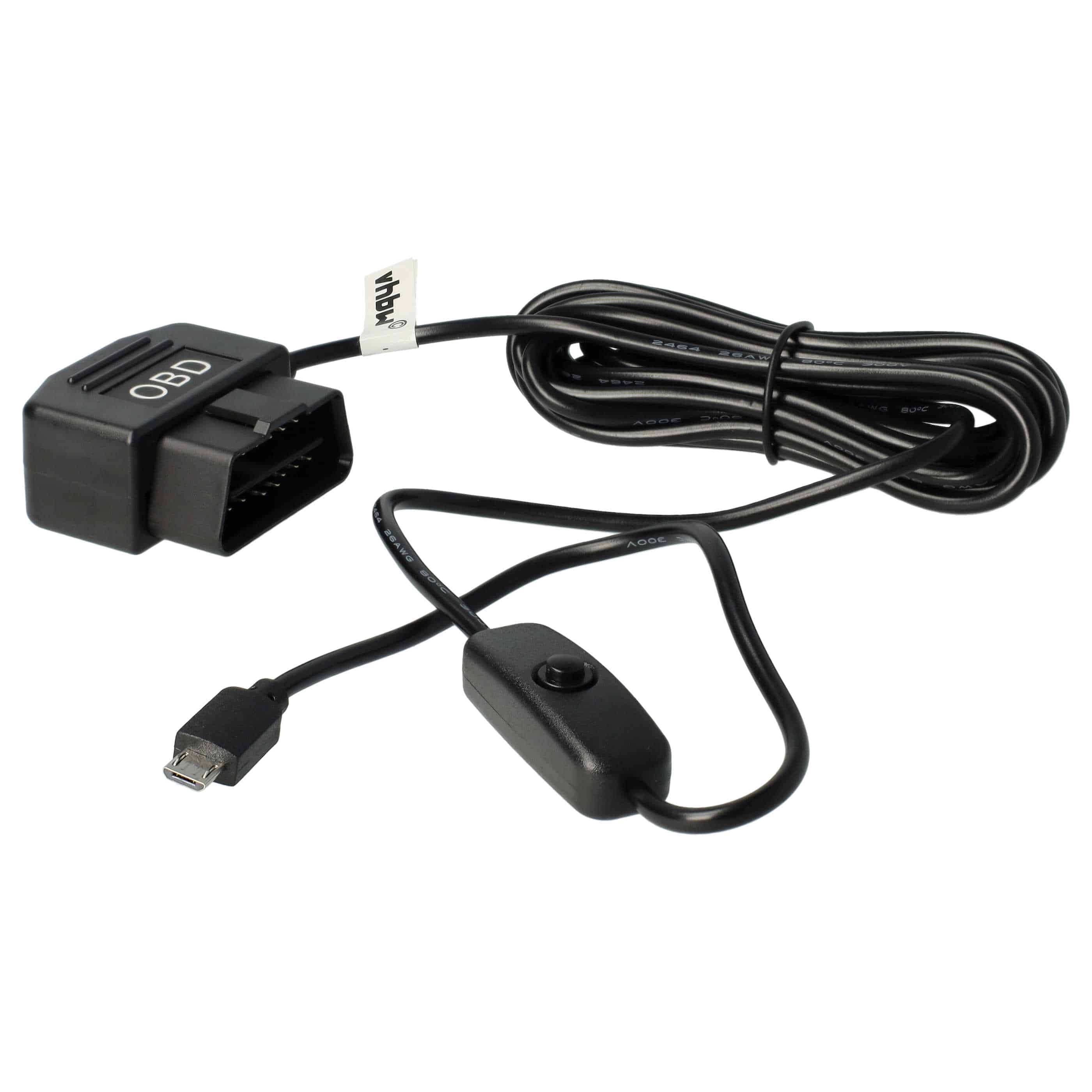 OBD2 Micro-USB Kabel Ladekabel für Dashcam GPS Navi Smartphone3,5m