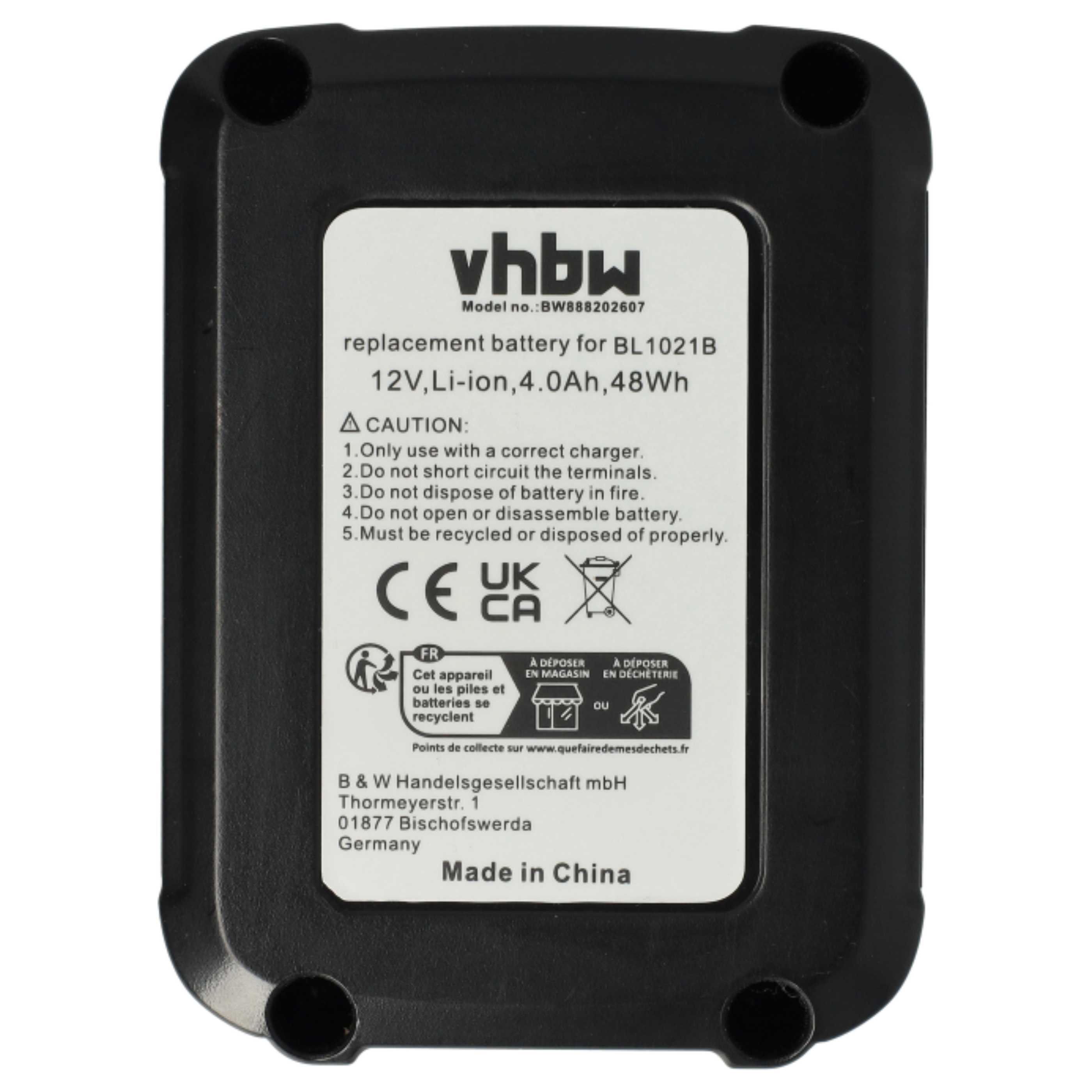3x Battery replaces Makita 197396-9, 197402-0, 197390-1, 197394-3 Electric Power Tool - 4000 mAh, 12 V, Li-Ion