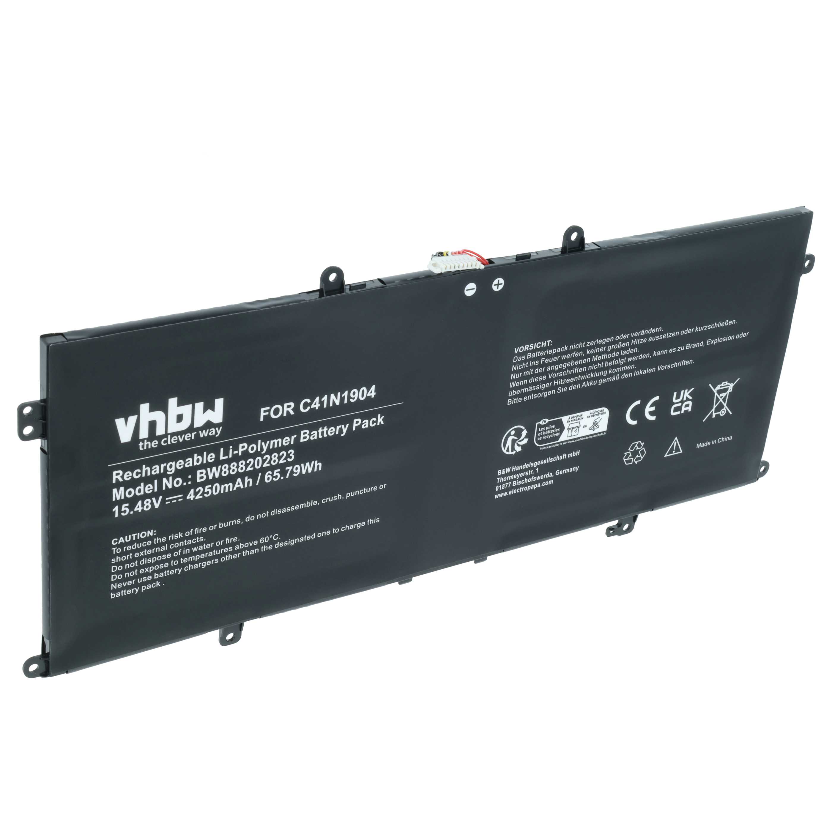 Batteria sostituisce Asus 0B200-03660000, 02B200-03660500 per notebook - 4250mAh 15,48V Li-Poly