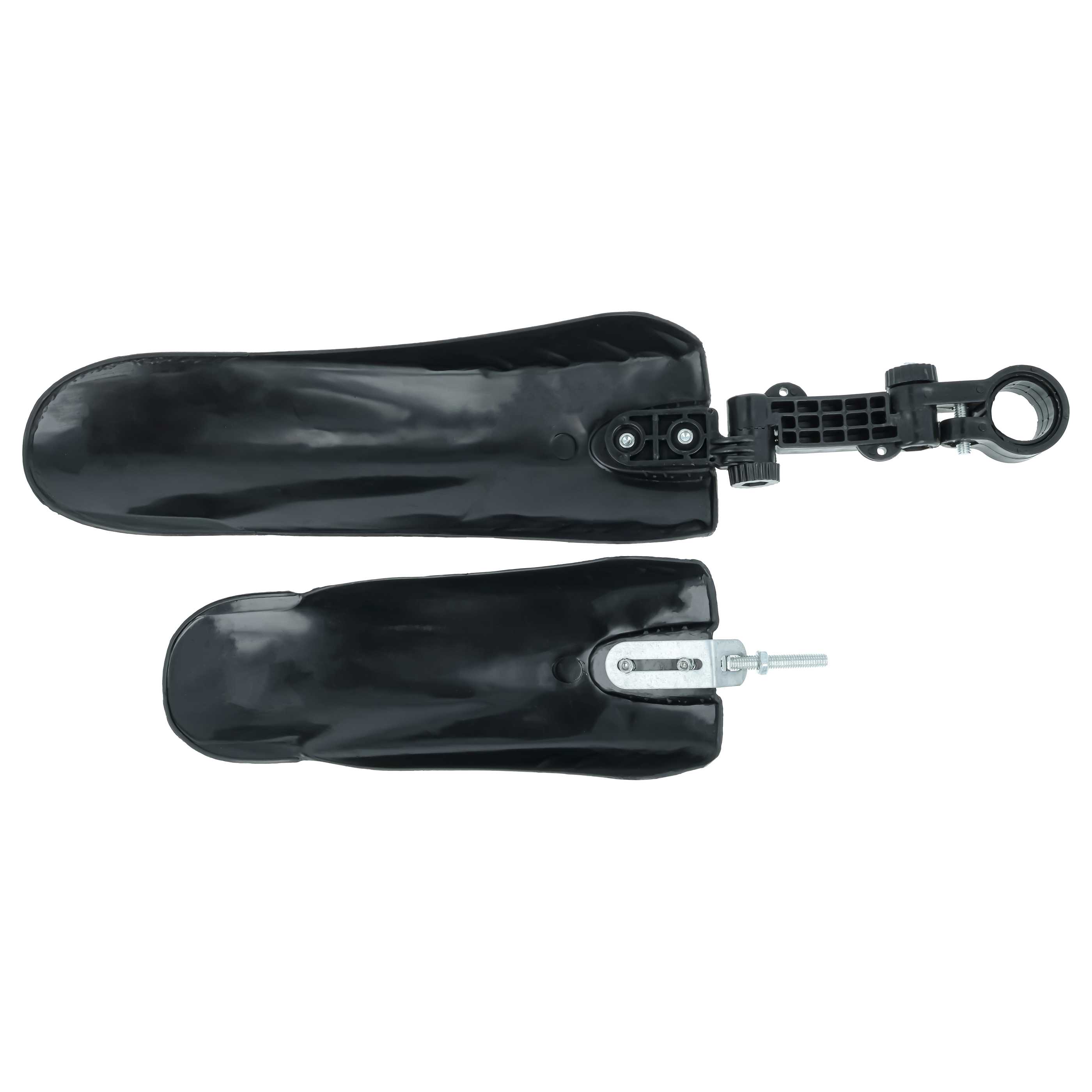 2x Parafango per ruota anteriore e ruota posteriore per mountain bike con pneumatici da 24/26 - nero/nero luci
