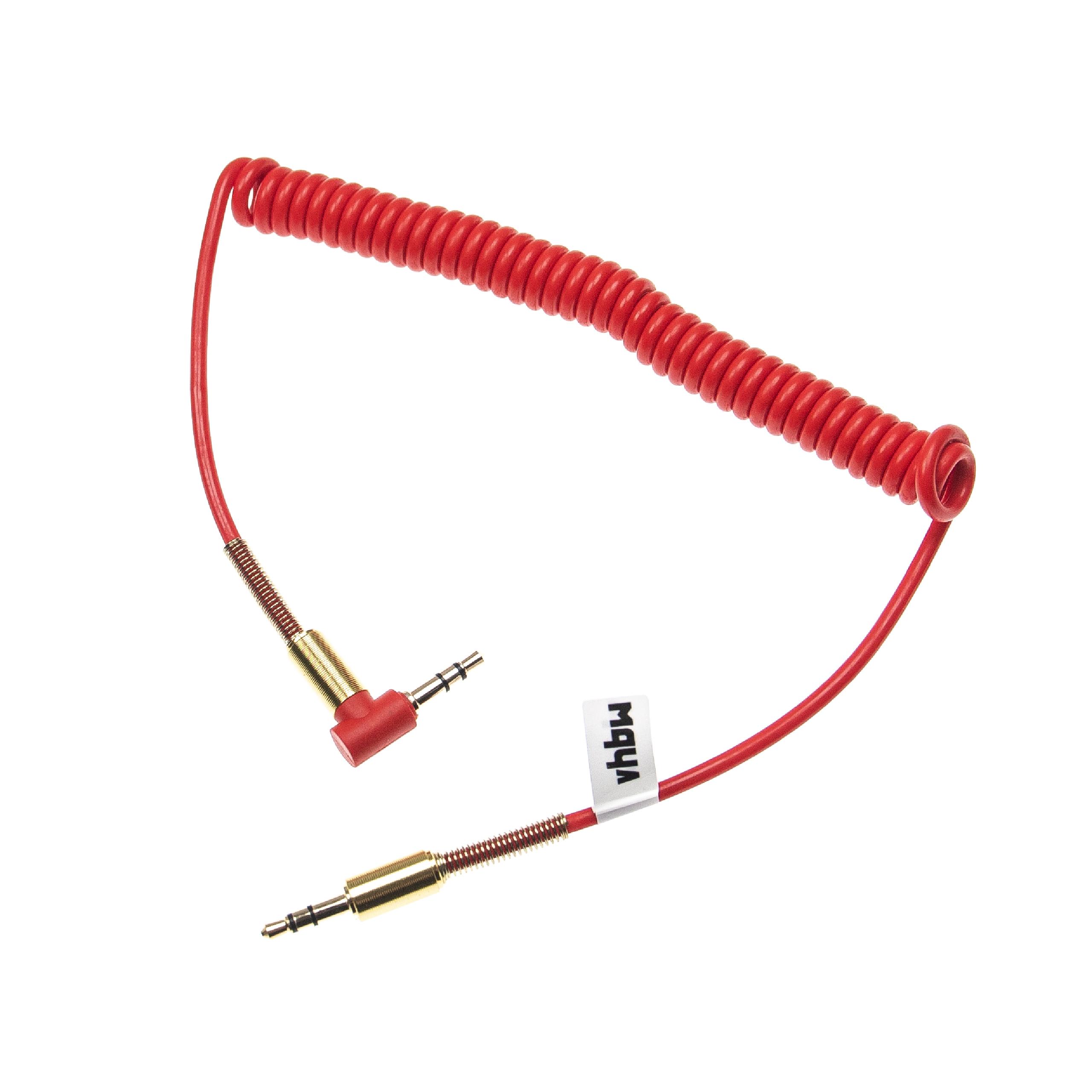 Stereo AUX Audio Cable Jack Adapter 3.5mm to 3.5mm - male to male, gold plated, right angle, gold / red