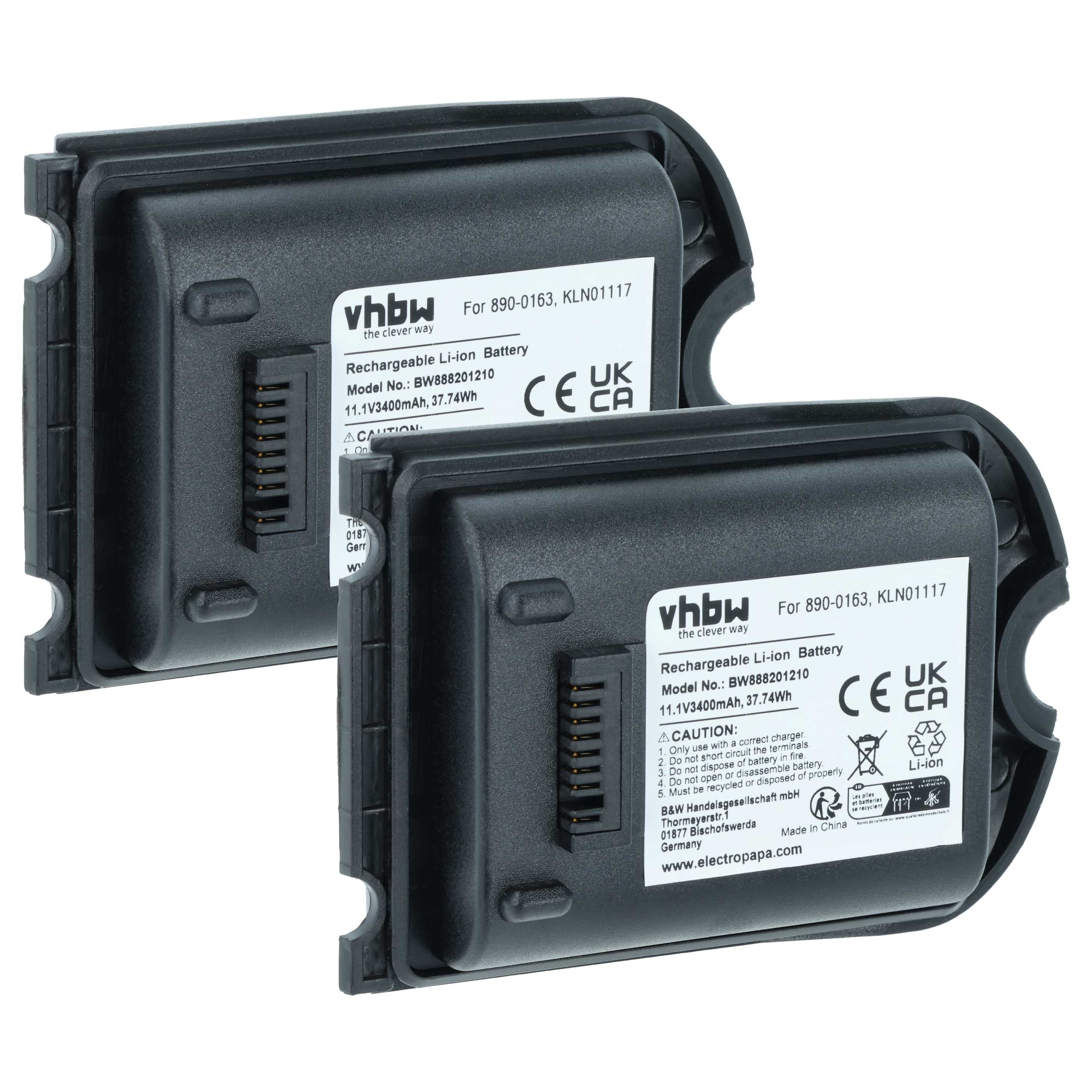 Laser 2x Battery replaces Spectra Precision 990652-004756, 890-0163-XXQ, 890-0163 - 3400 mAh 11.1 V Li-Ion