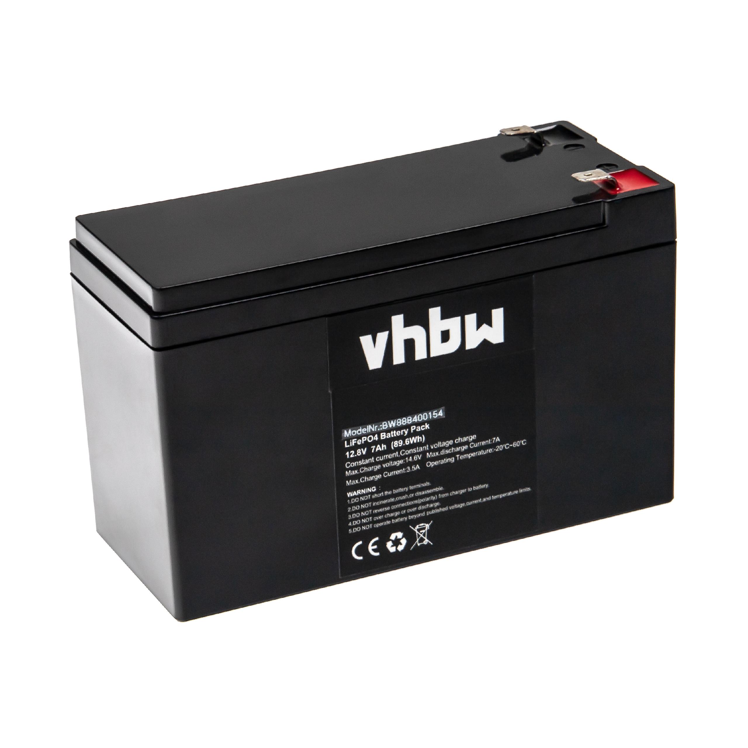 Bordbatterie Akku passend für Wohnmobil, Boot, Solaranlage - 7 Ah 12,8V LiFePO4, 7000mAh, schwarz