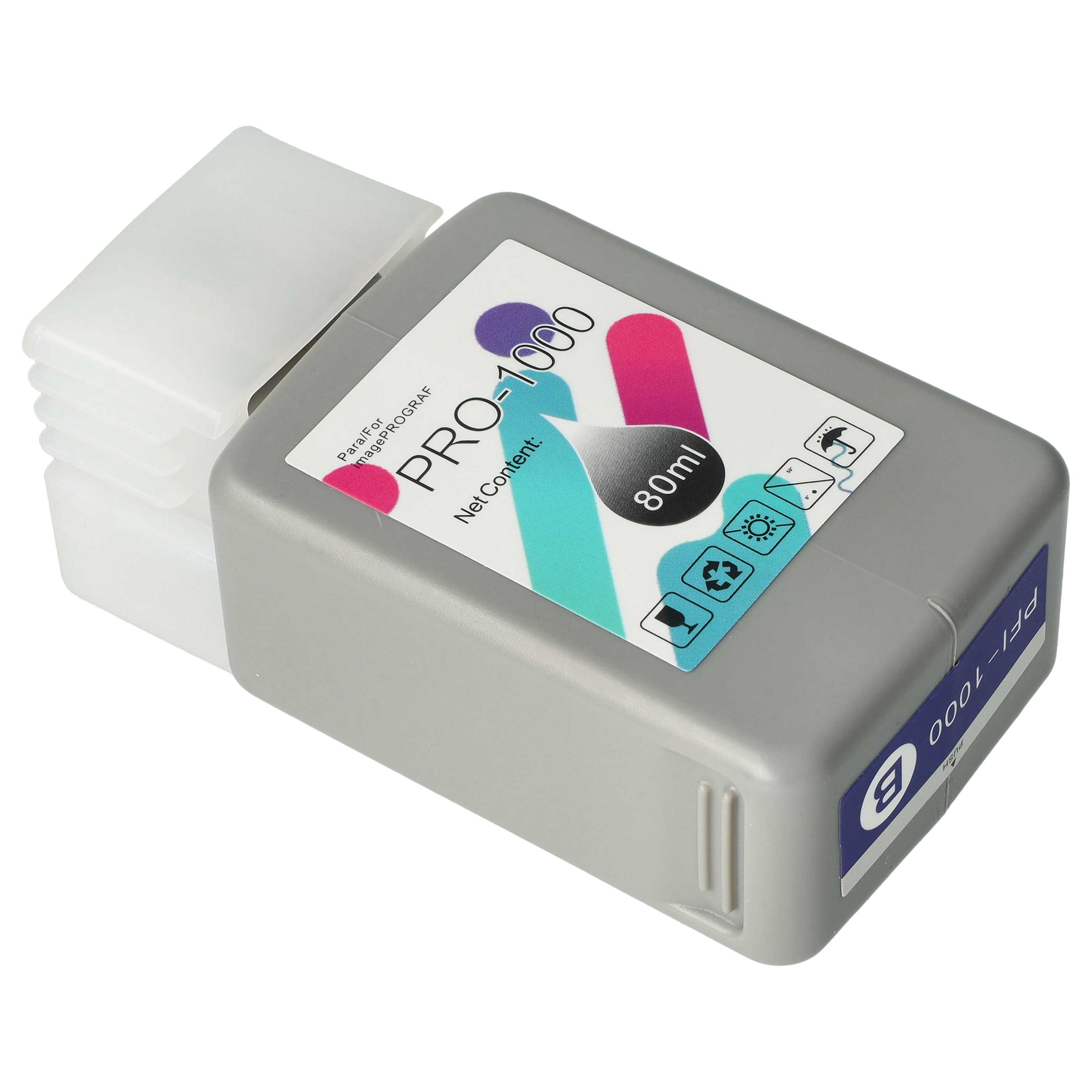 Ink Cartridge as Exchange for Canon PFI-1000B, PFI-1000 B for Canon Printer - Blue 80 ml + Chip