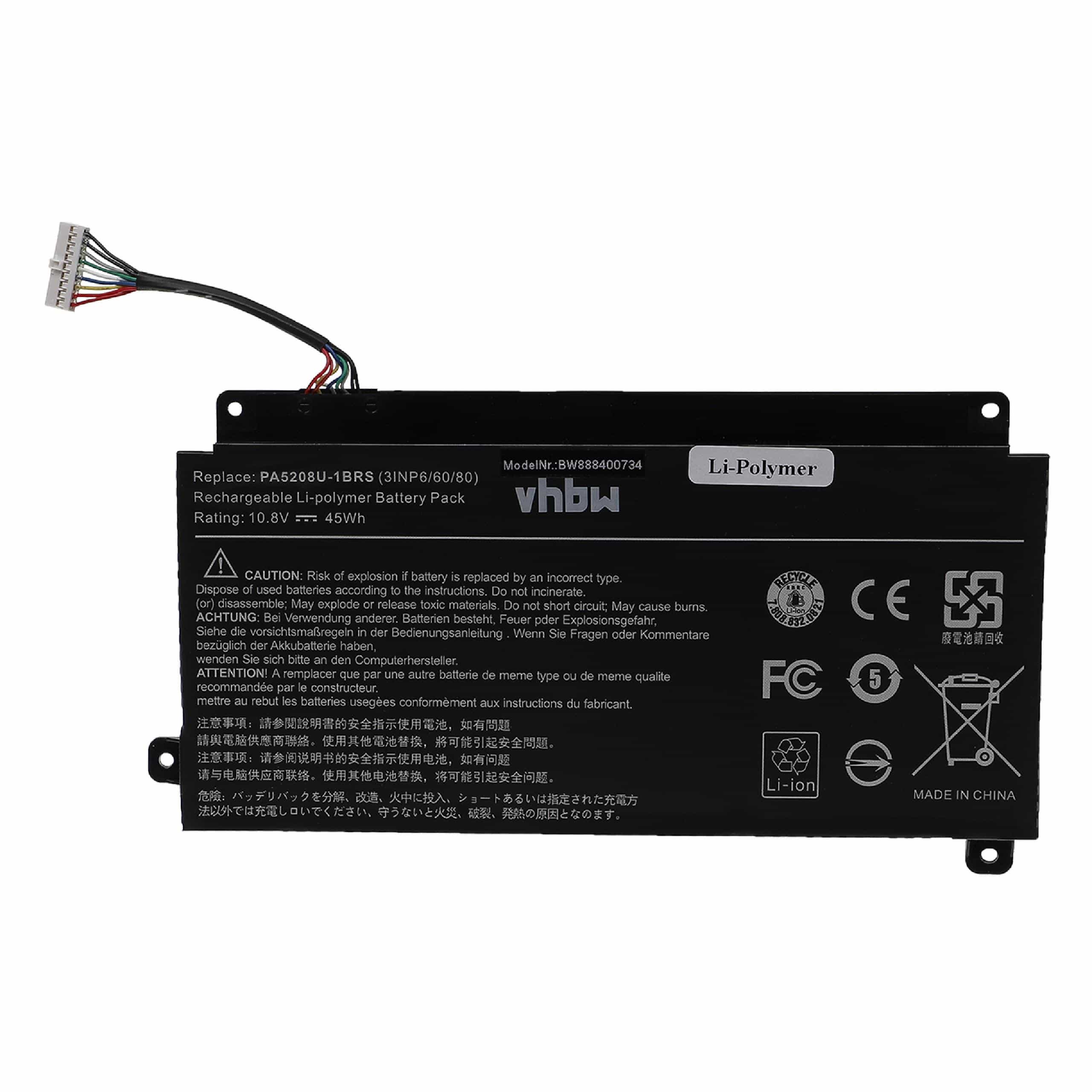 Akumulator do laptopa zamiennik Toshiba P000645710, PA5208U-1BRS, P000619700 - 4166 mAh 10,8 V LiPo
