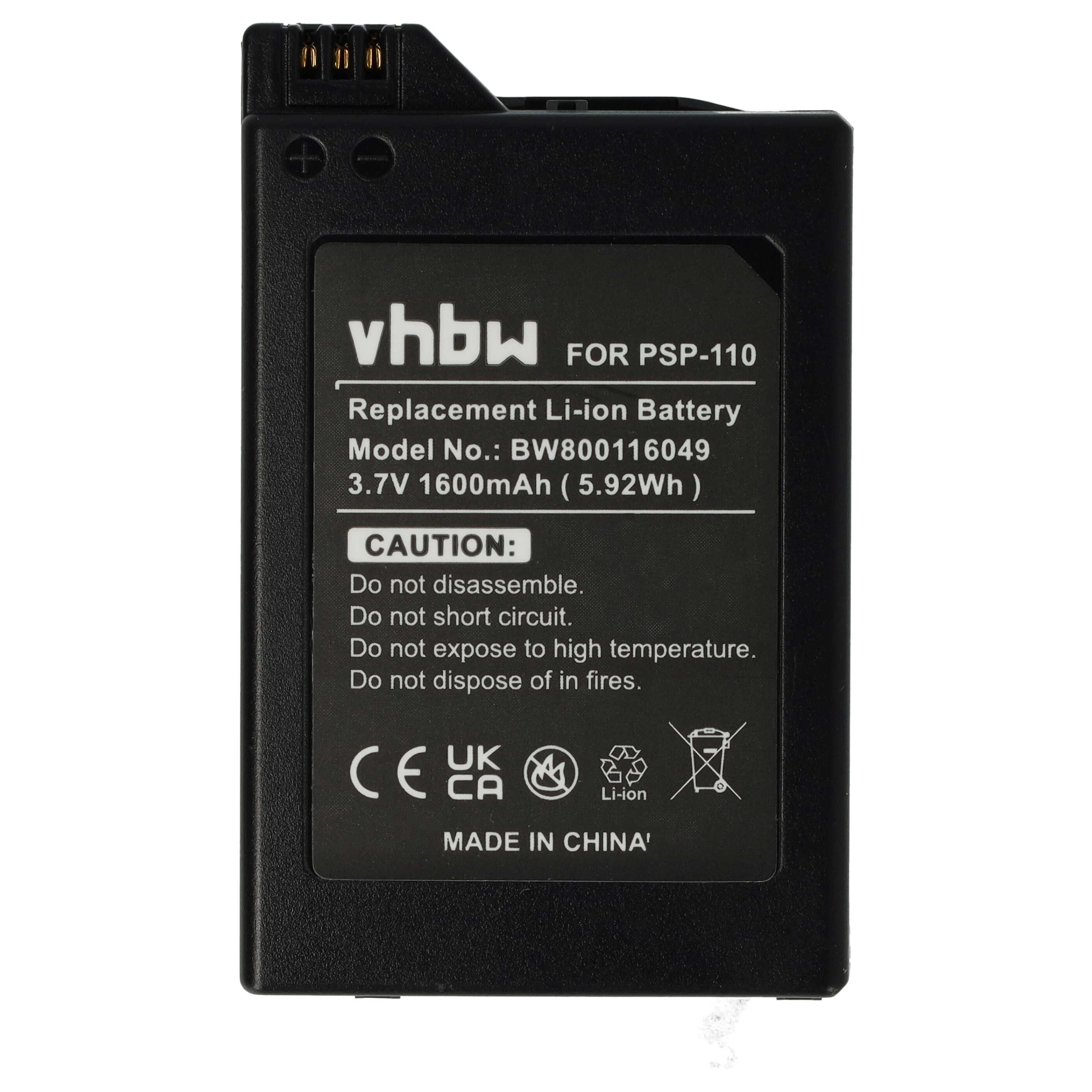 Batteria per console di gioco sostituisce Sony PSP-110, PSP-280G - 1600mAh, 3,6V