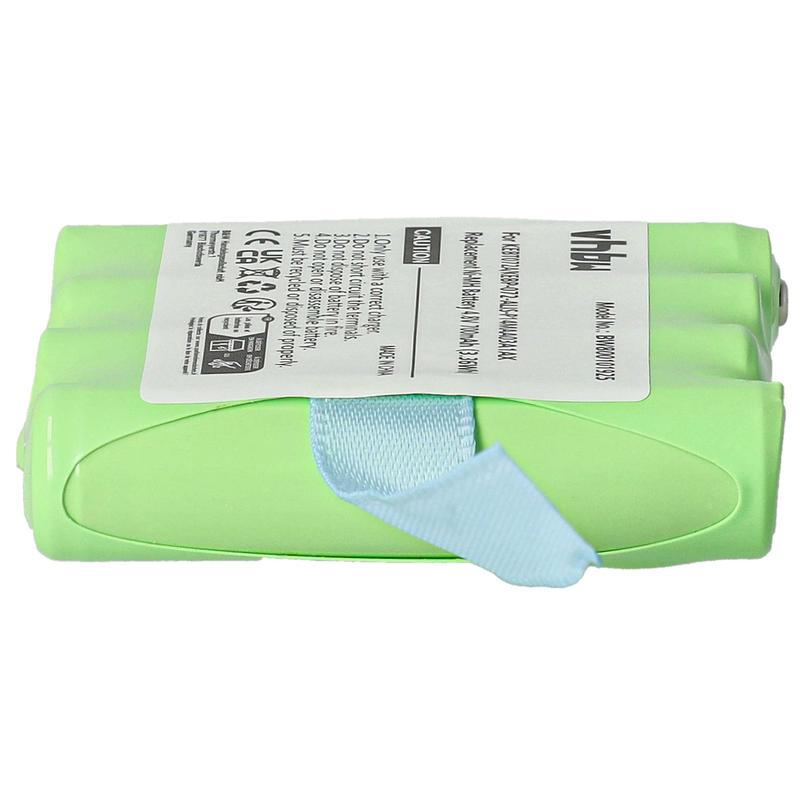 Radio 10x Battery replaces Midland KEBT072A, BATT4R, BATT-4R, KEBT-072-A - 700 mAh 4.8 V NiMH