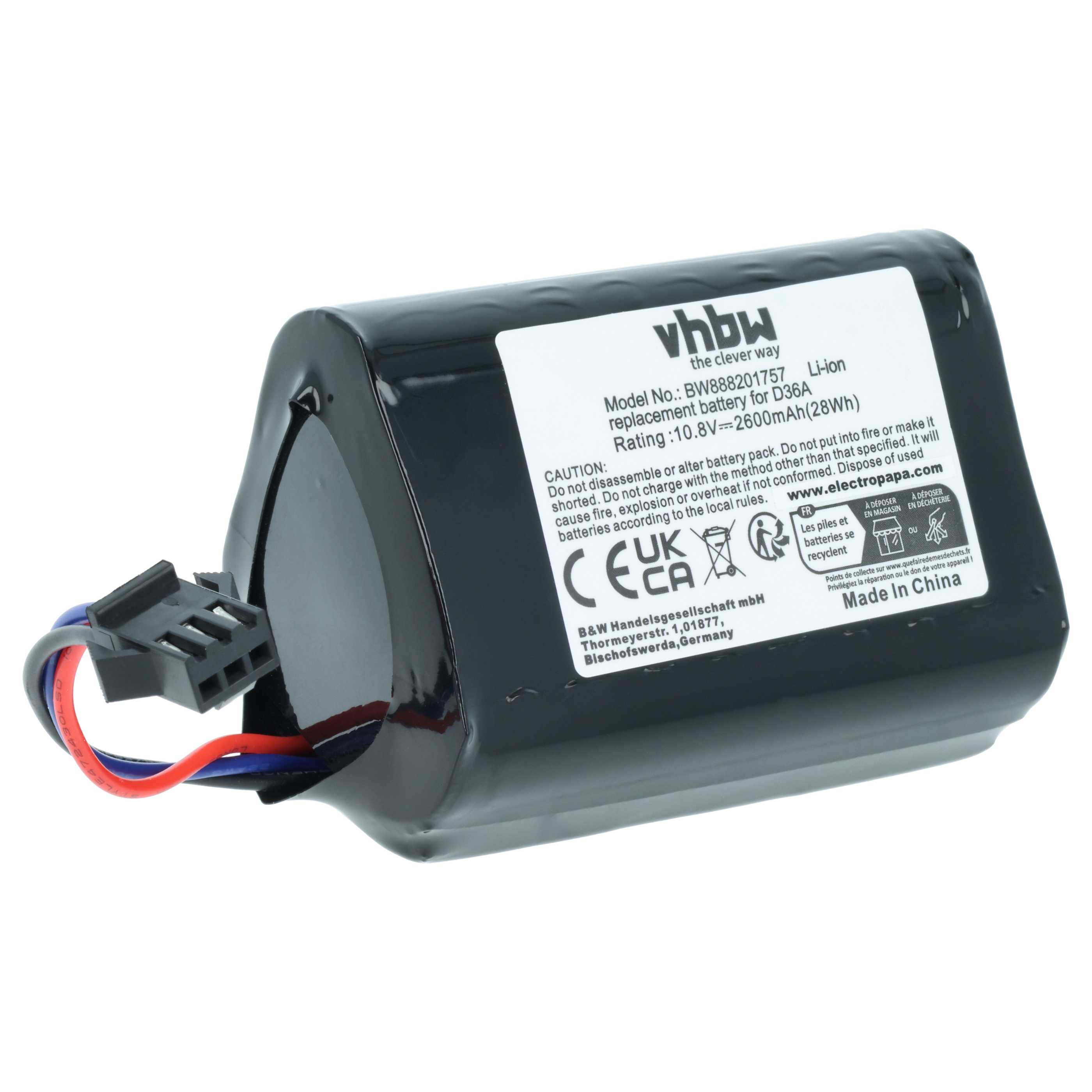 Batteria per aspirapolvere Ecovacs DA60 - 2600mAh 10,8V Li-Ion