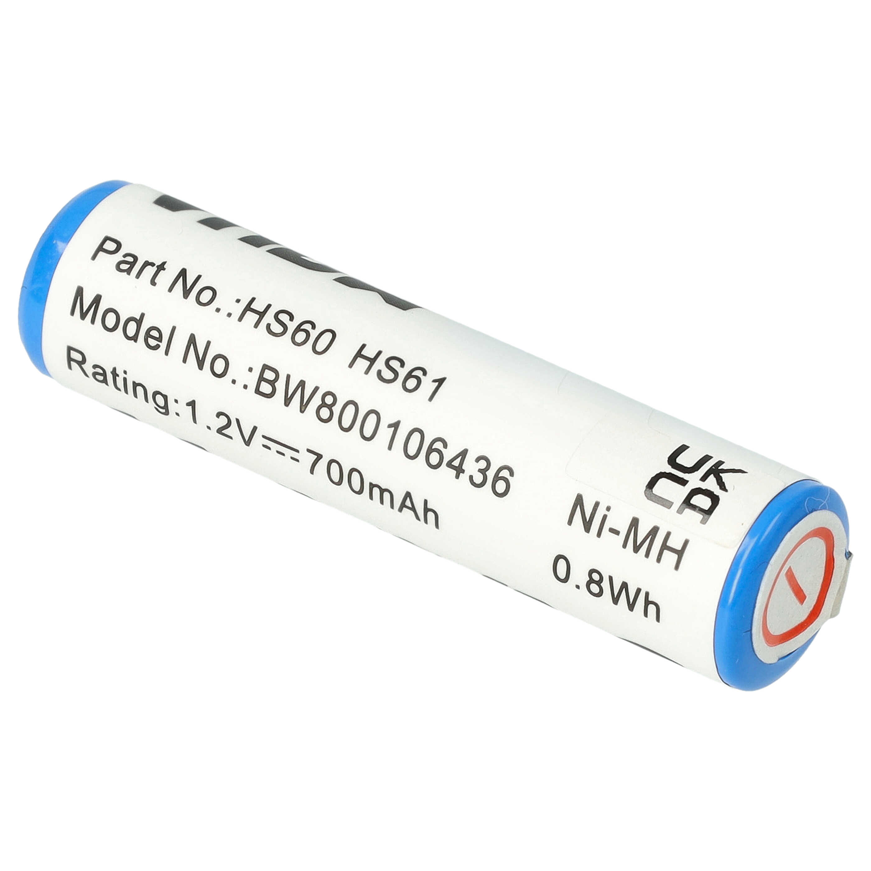 Batterie pour Wella Contura HS60, HS61 pour rasoir électrique - 700mAh 1,2V NiMH