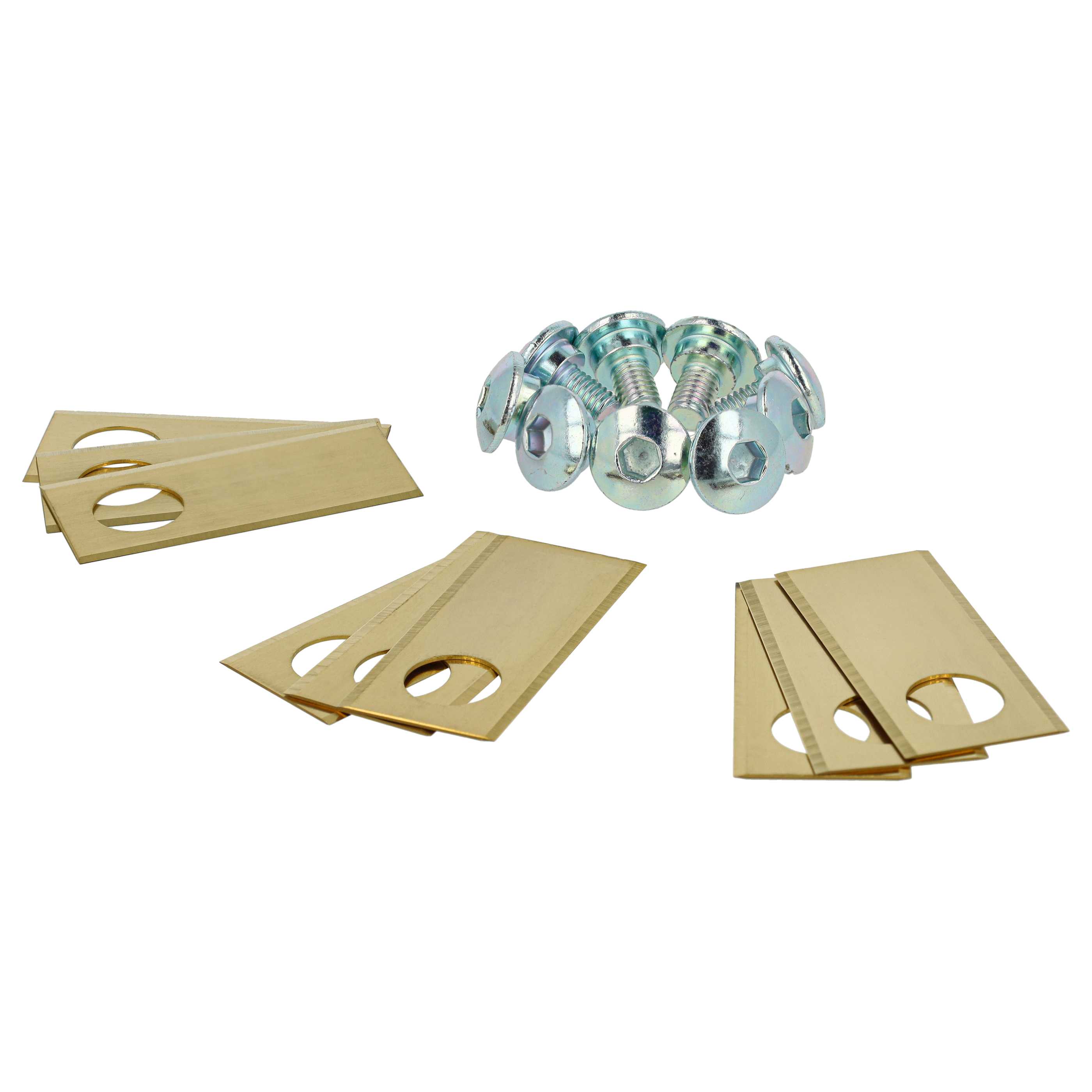 9x Lames remplace Worx WA0176 pour tondeuse – Couteaux acier (revêtement en titane), Silber Gold