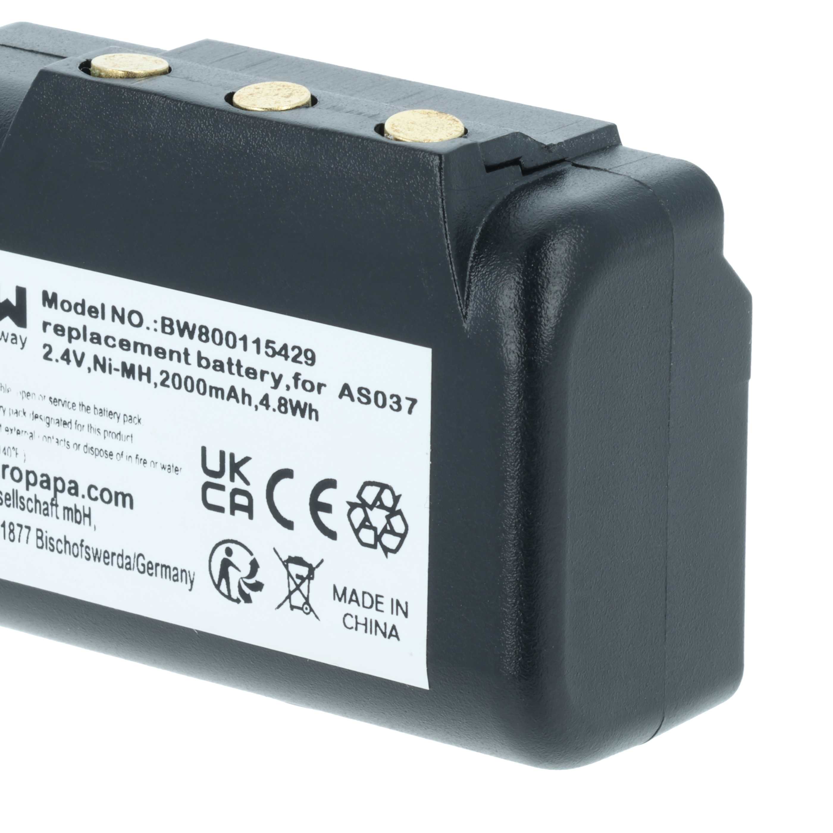 Batería reemplaza IMET WBH04.965, AS037 sistema control - 2000mAh 2,4V NiMH