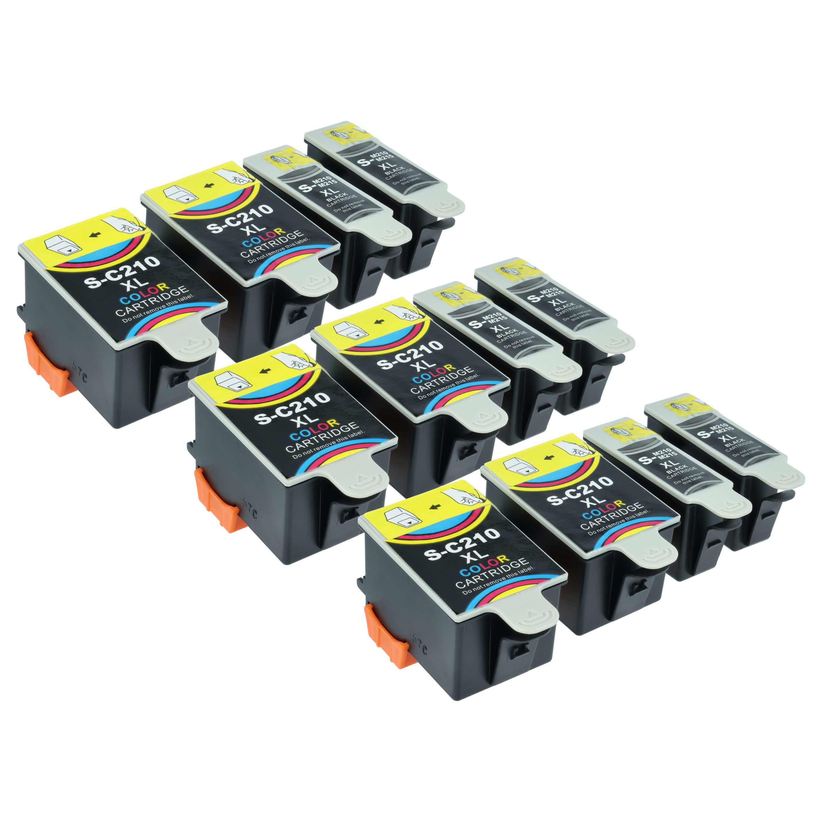 12x Ink Cartridges replaces Samsung INK-M210, INK-M210, INK-M215 black CJX-1000 Printer - B/C/M/Y