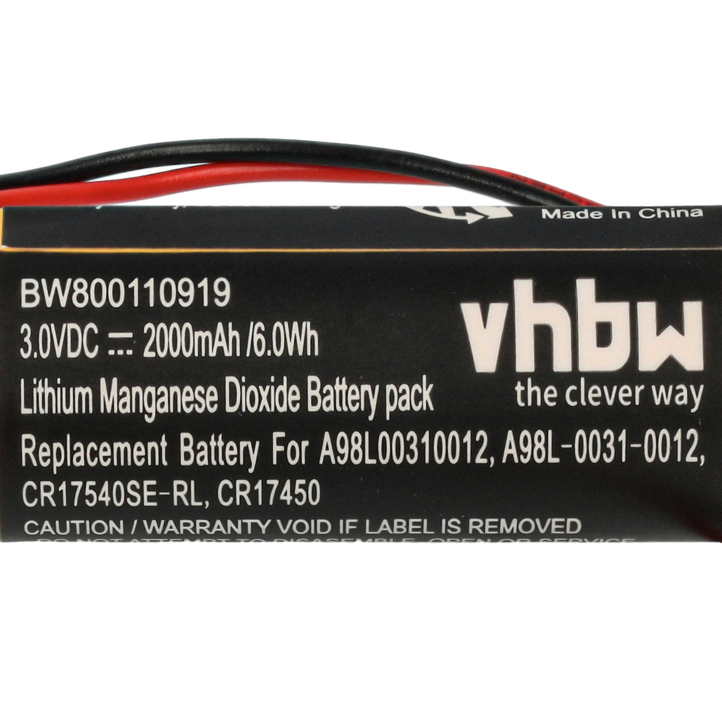Batería reemplaza FDK CR8-LHC para controlador (2000 mAh, 3 V, Li-MnO2)