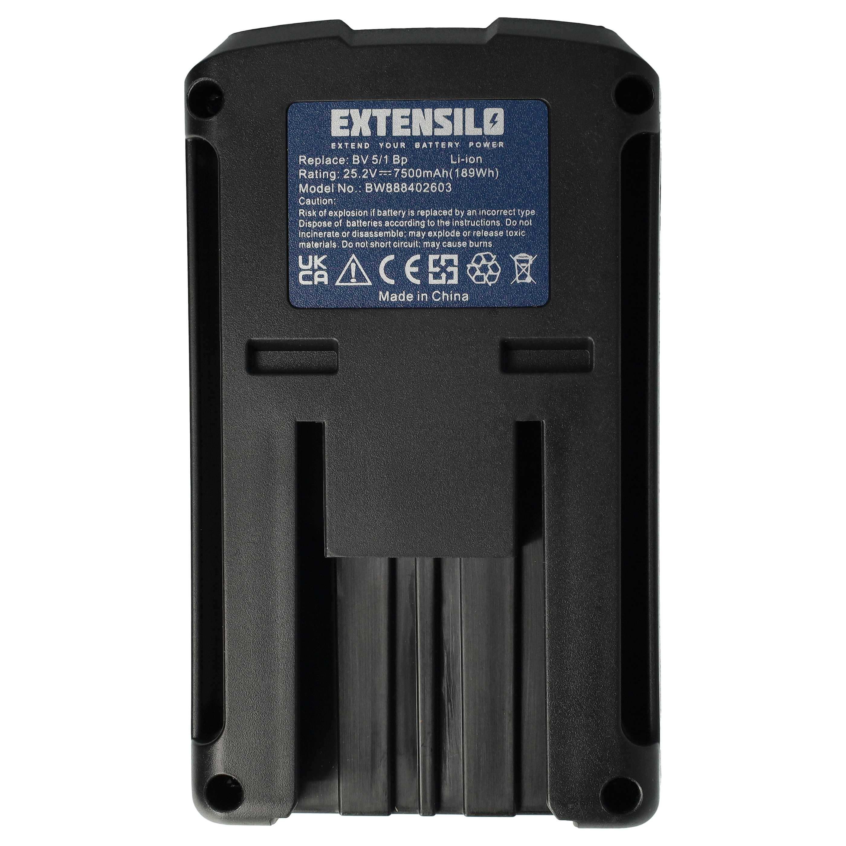 Batterie remplace Kärcher 6.654-255.0, 6.654-183.0, 6.654-284.0 pour aspirateur - 7500mAh 25,2V Li-ion
