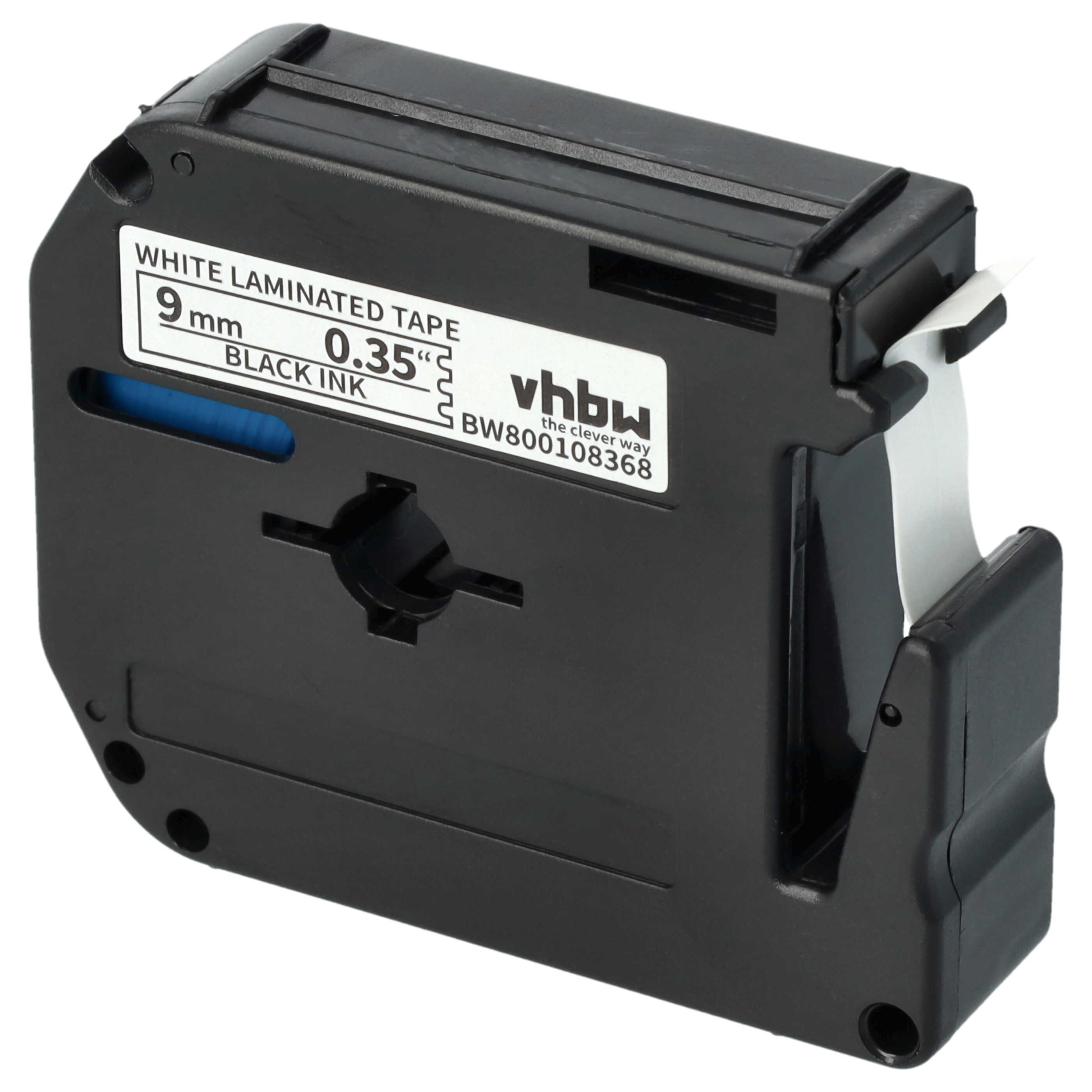 5x Label Tape replaces Brother M-K221 - 9 mm Black to White