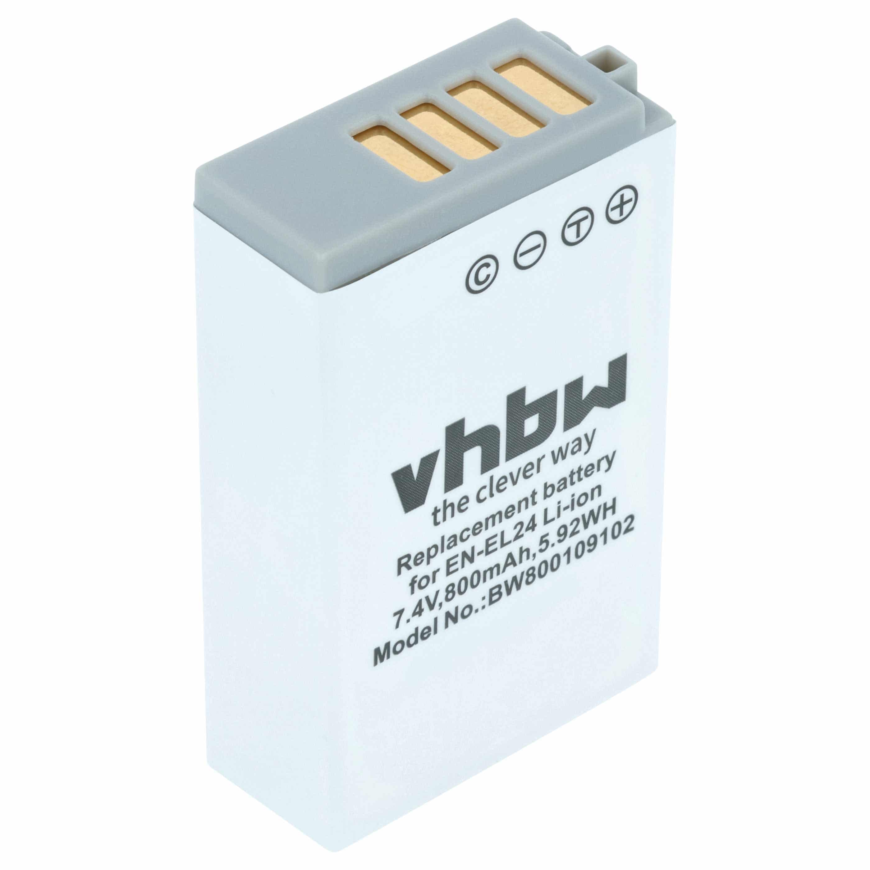 Battery replaces Nikon VFB11901, EN-EL24 - 800mAh, 7.2V, Li-Ion