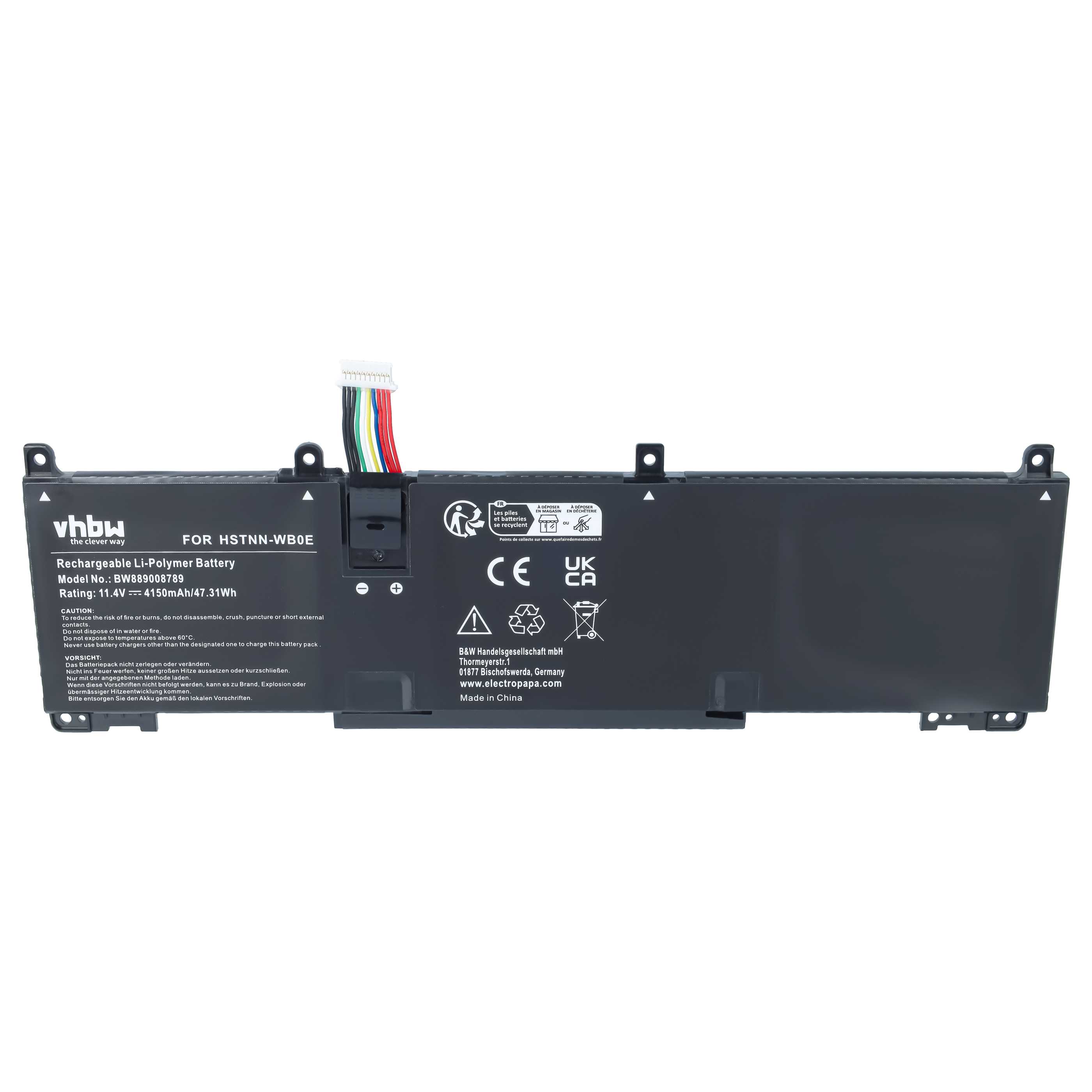 Batteria sostituisce HP M01524-2B2, M01524-2B1, HSTNN-OB1T, HSTNN-IB9P per notebook - 4150mAh 11,4V Li-Poly