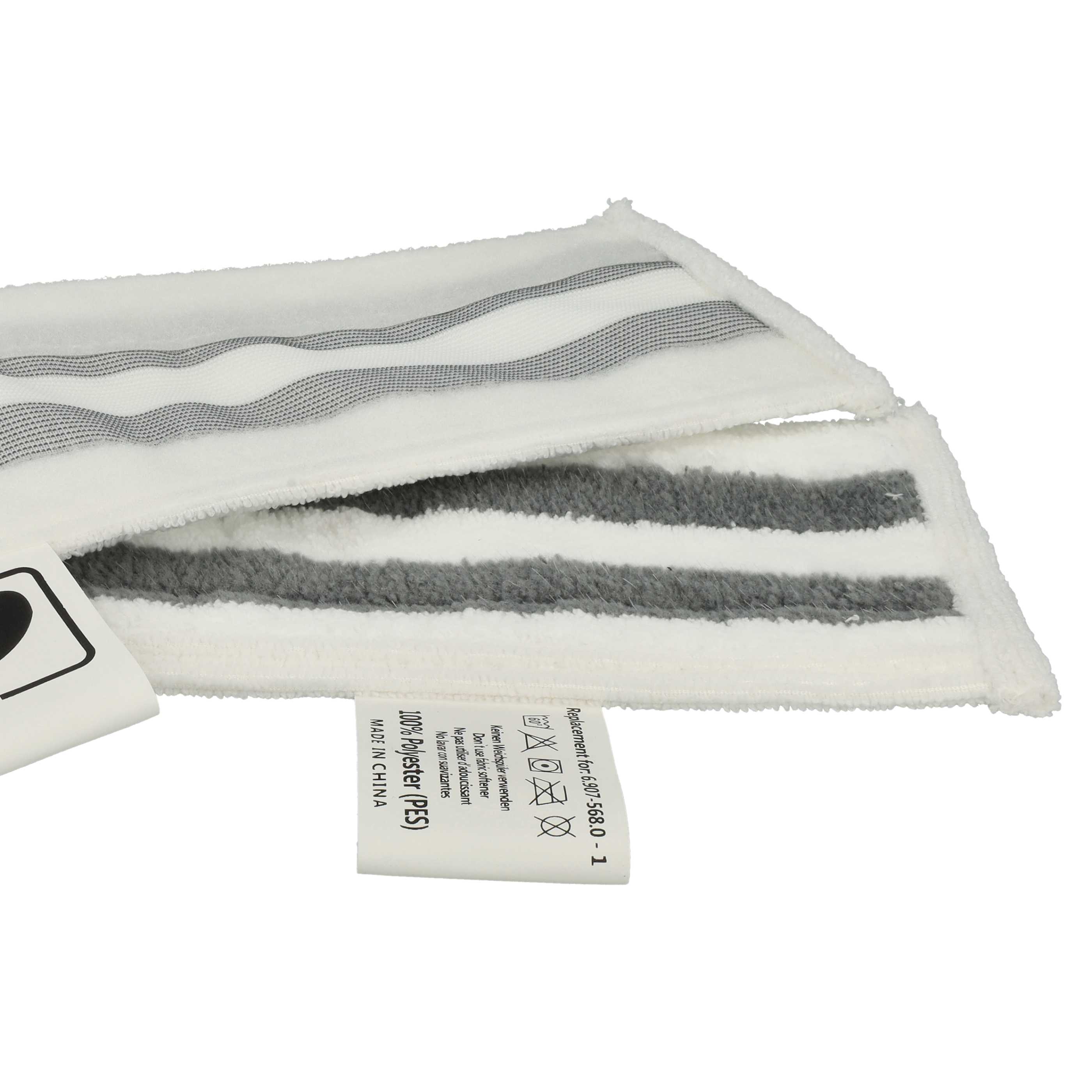 4x Lingette remplace Kärcher 2.863-309.0 pour nettoyeur vapeur Kärcher - microfibre, à scratch, blanc, gris