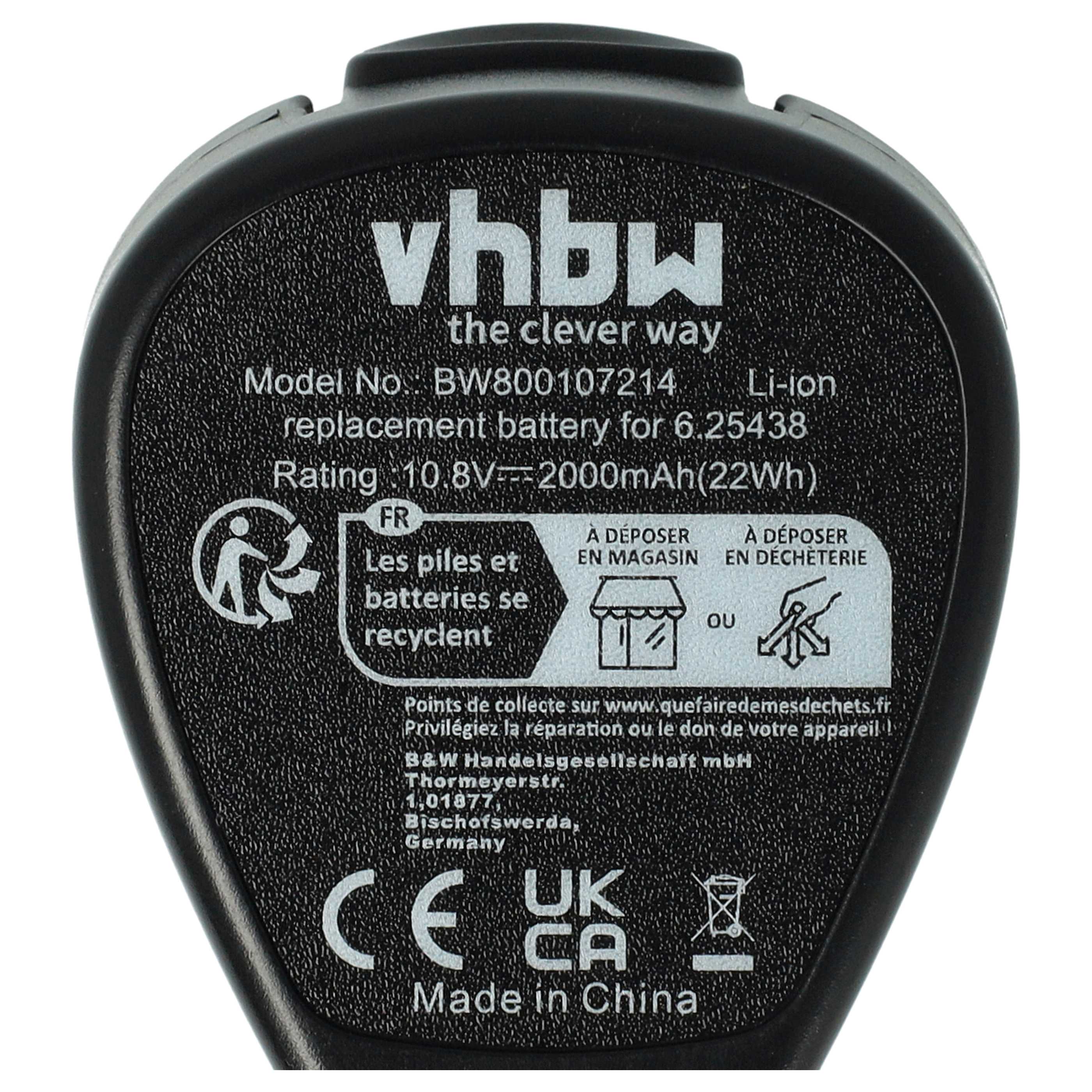 Akumulator do elektronarzędzi zamiennik Metabo 6.255.85, 6.254.39, 6.254.38, 6.254.36 - 2 Ah 10,8 V Li-Ion