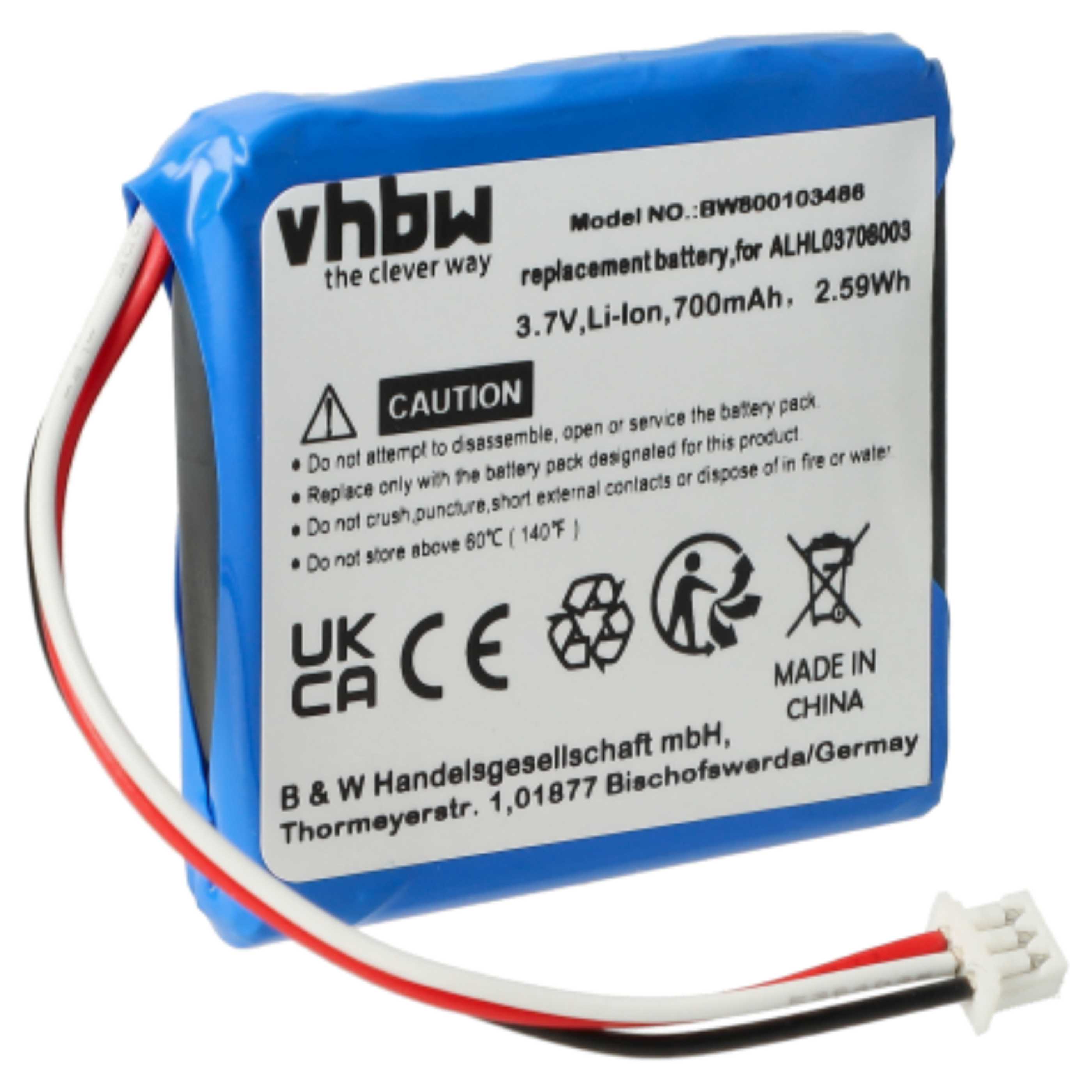 Akumulator do nawigacji GPS zamiennik TomTom ALHL03708003 - 700 mAh 3,7 V Li-Ion