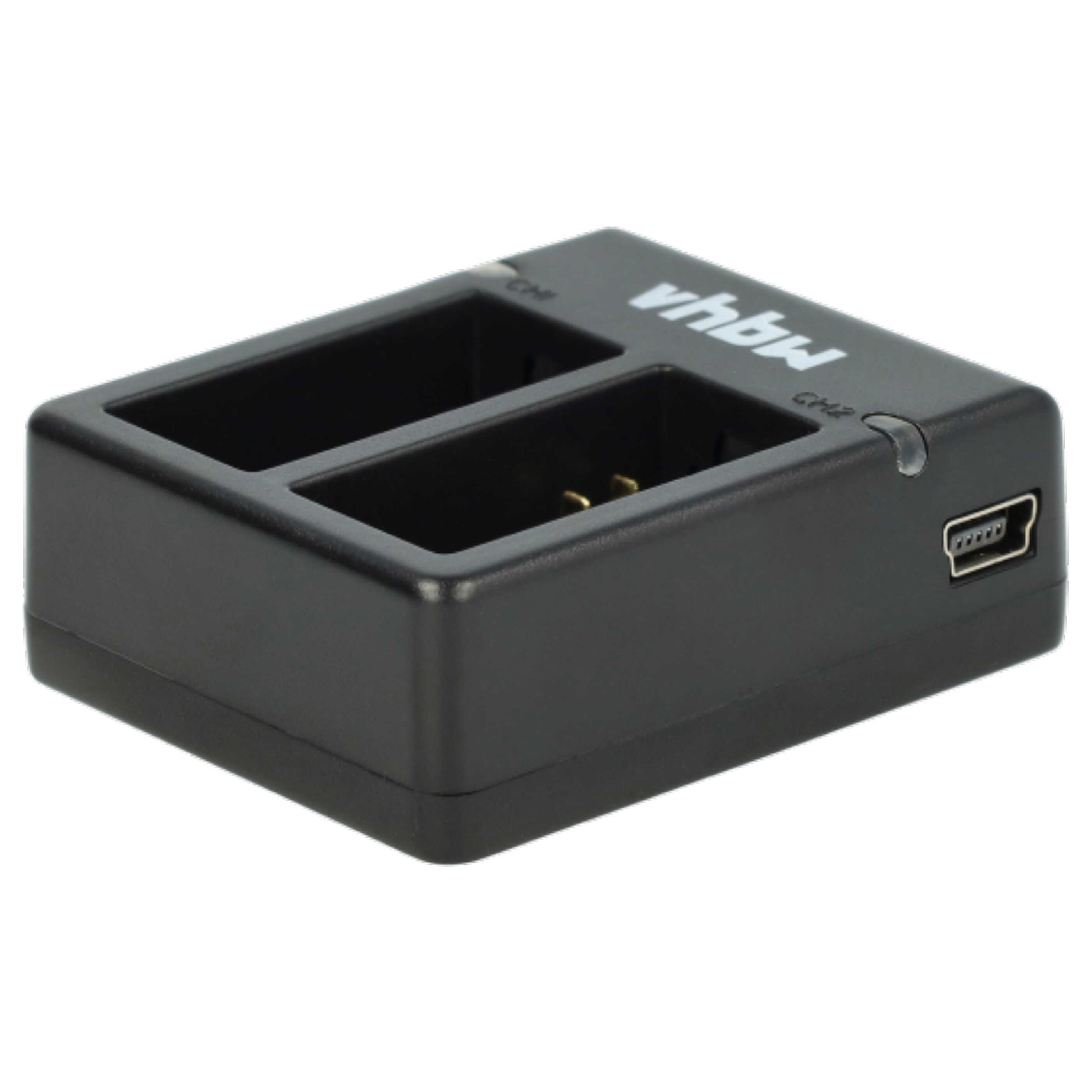 vhbw Set de accesorios de carga compatible con GoPro / Hero 3 cámara de acción - 2x batería + cargador dual