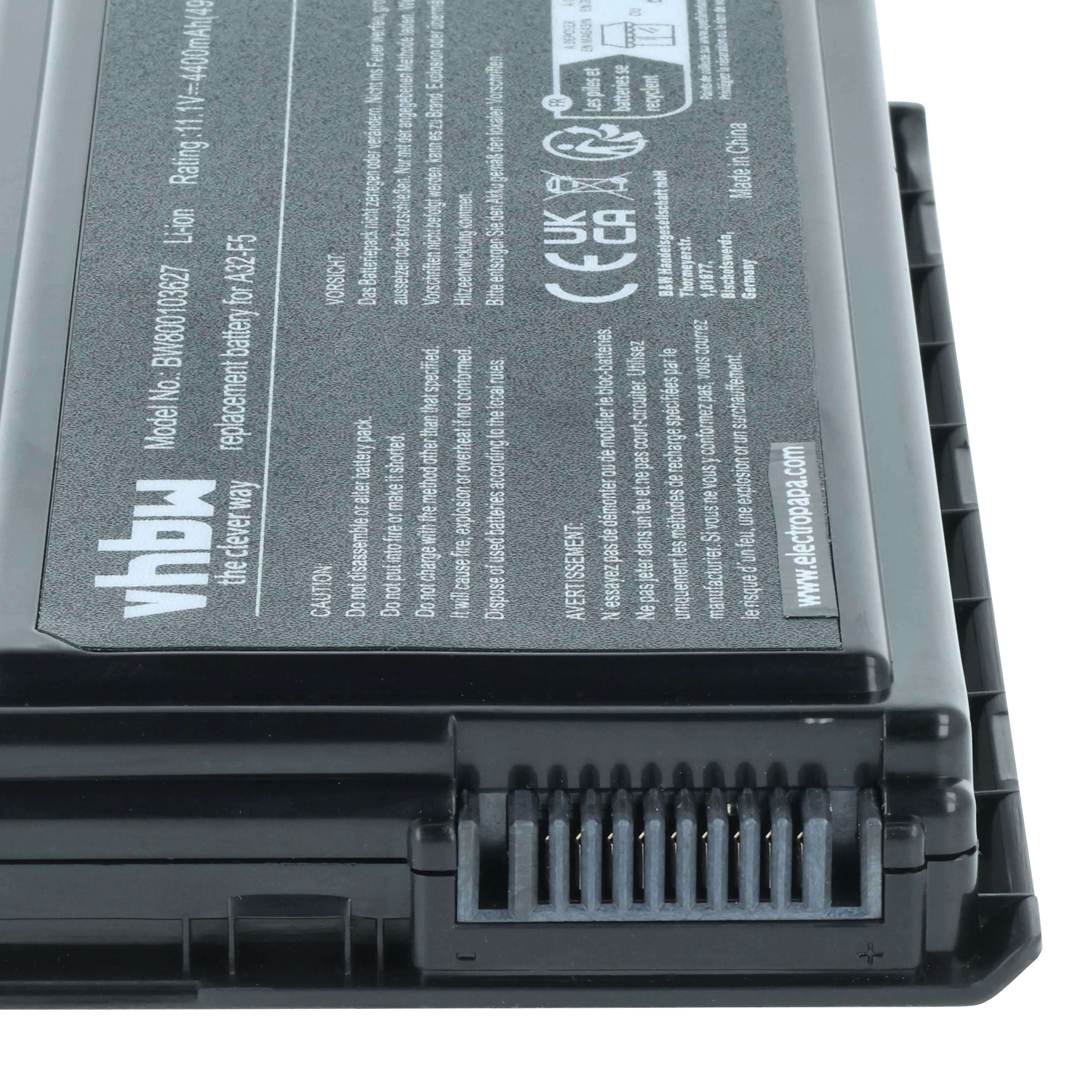 Batteria sostituisce Asus 70-NLF1B2000, 70-NLF1B2000Z, 70-NLF1B2000Y per notebook - 4400mAh 11,1V Li-Ion nero