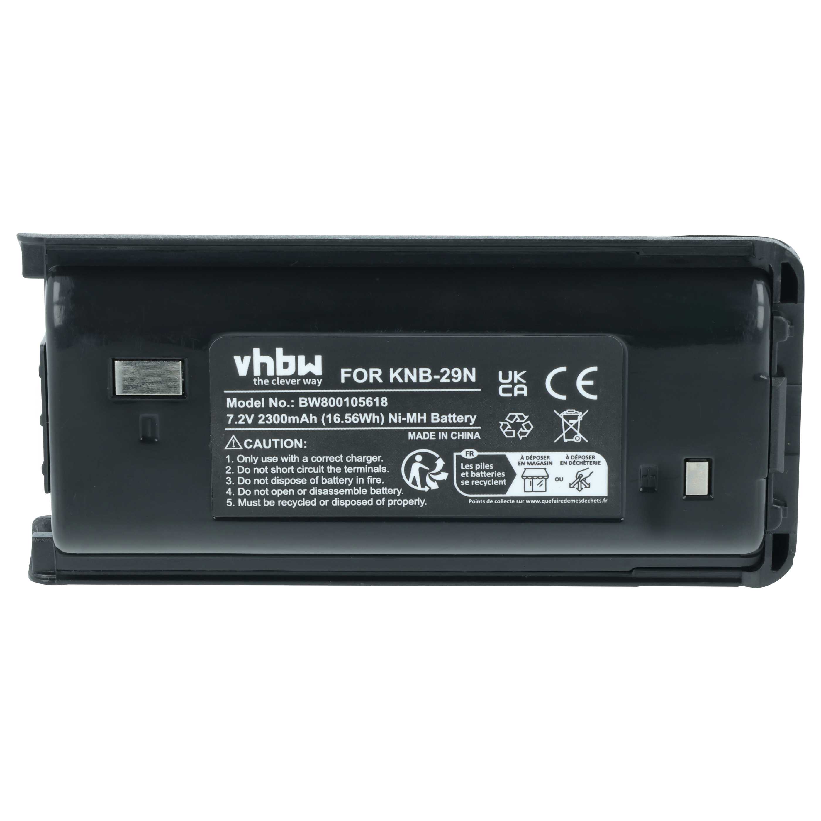 Radio Battery replaces Kenwood KNB-29A, KNB-29, BPKNB45LI, BPKNB29MHXT-1, BPKNB29MH - 2300 mAh 7.2 V NiMH