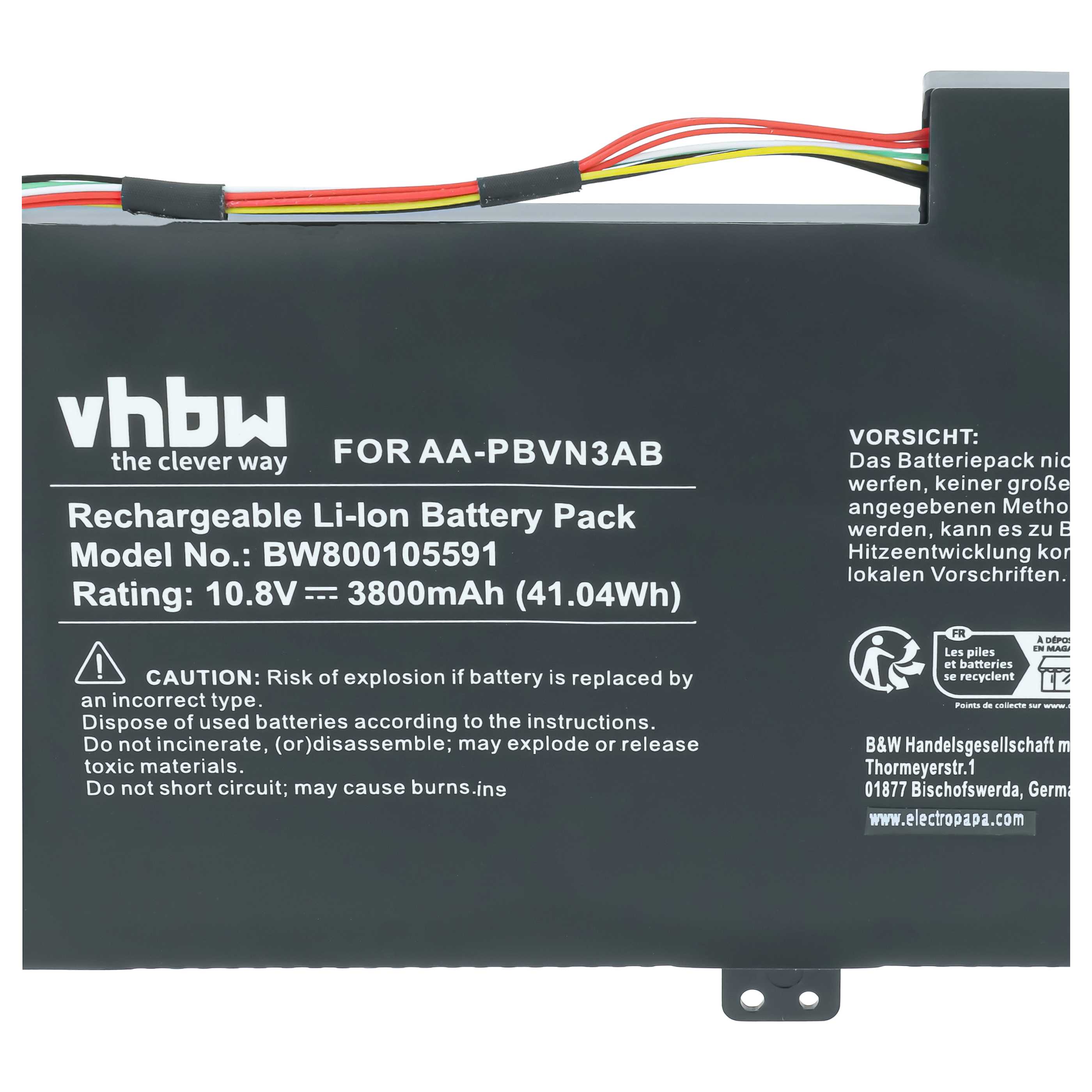 Akumulator do laptopa zamiennik Samsung AA-PBVN3AB, BA43-00358A - 3800 mAh 10,8 V Li-Ion, czarny