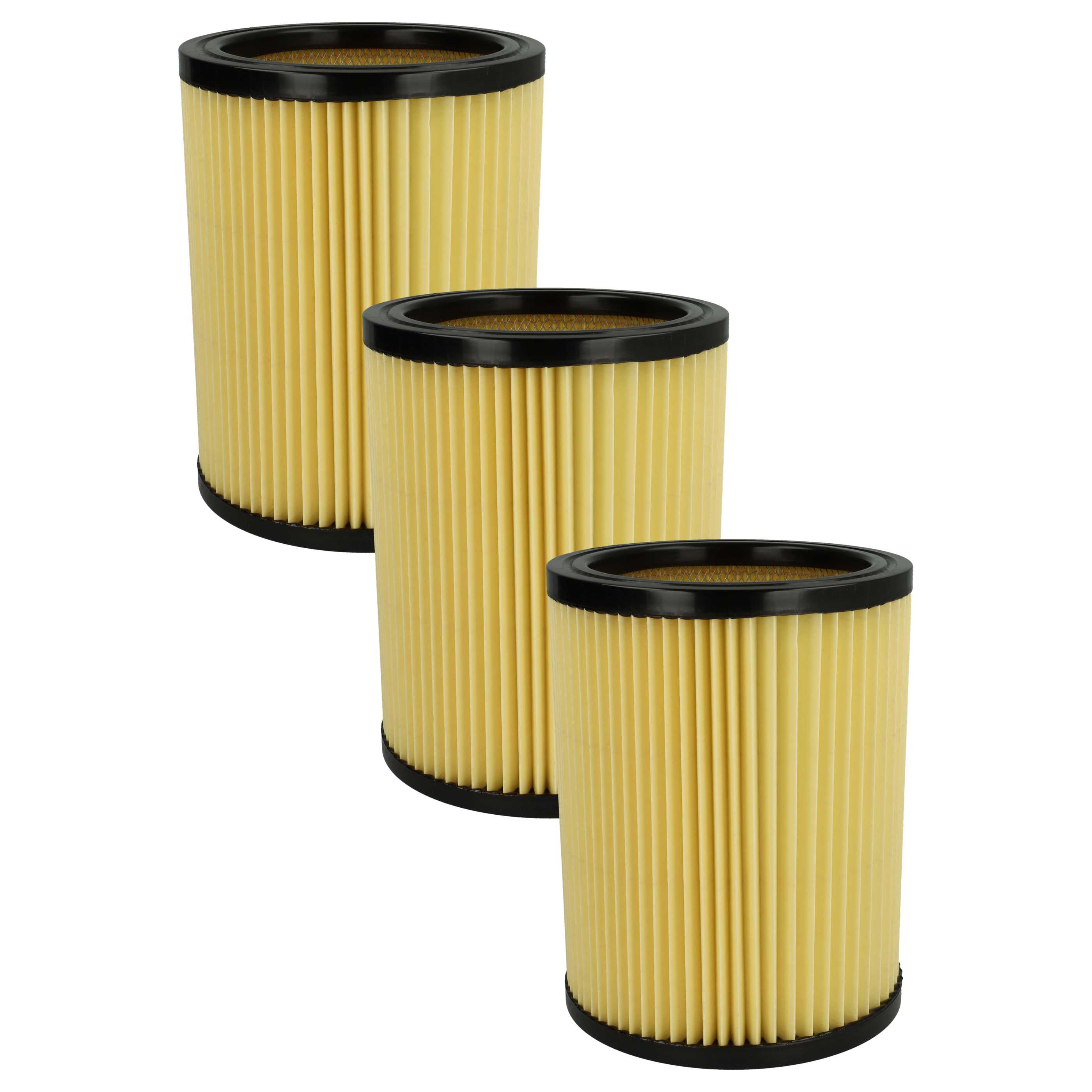 3x Filtercartridge filter replaces Hikoki Hitachi 710060 for Hikoki Hitachi Vacuum Cleaner, black / yellow