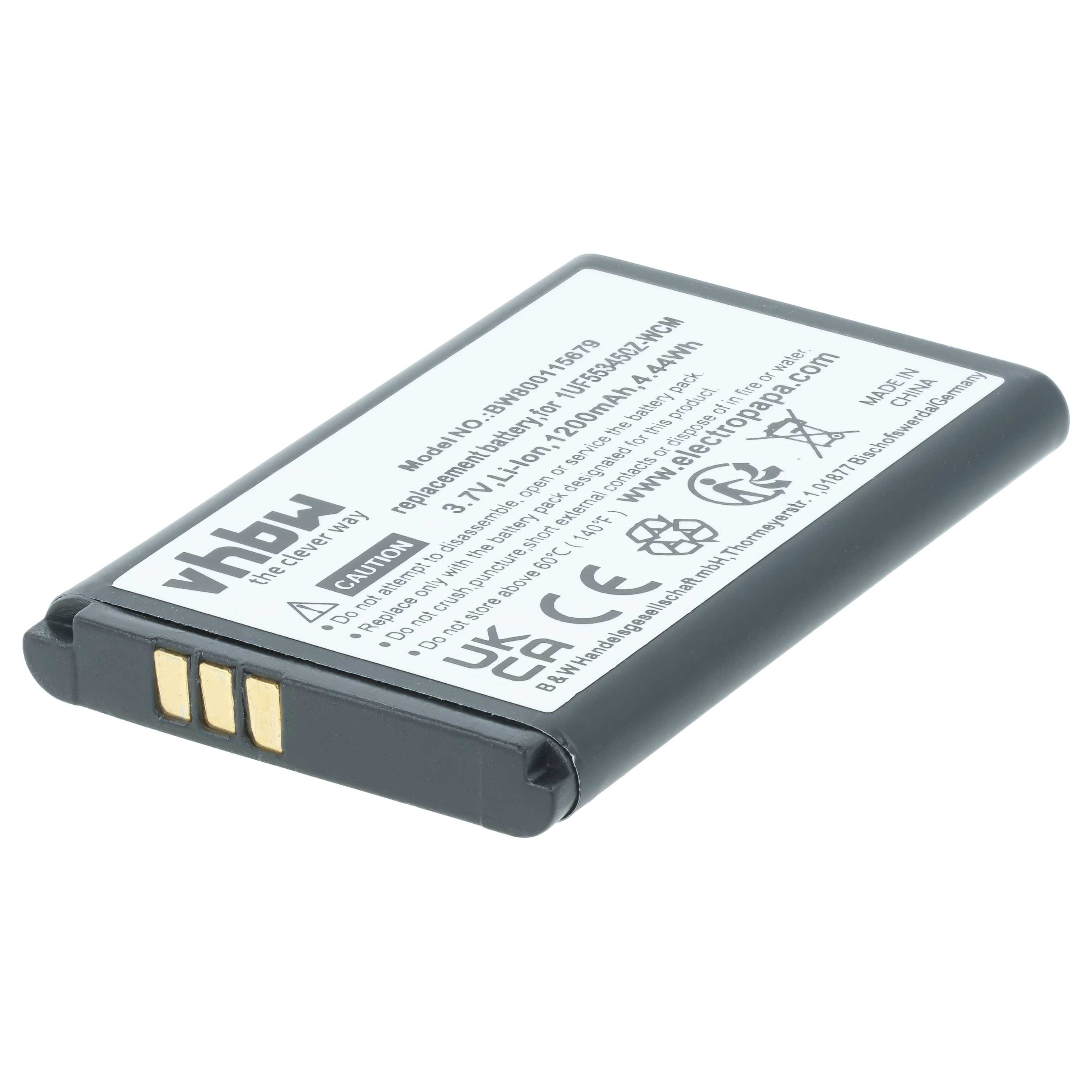 Batería reemplaza 1UF553450Z-WCM, B056P036-1004, ACK-40403 para tablet, Pad (1200 mAh, 3,7 V, Li-Ion)